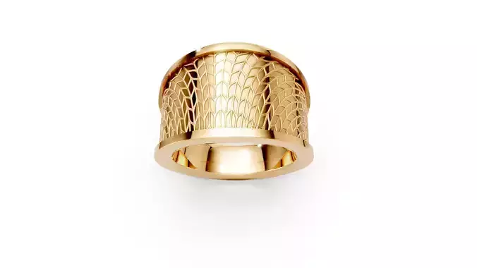 Art Deco Lace Textured Ring