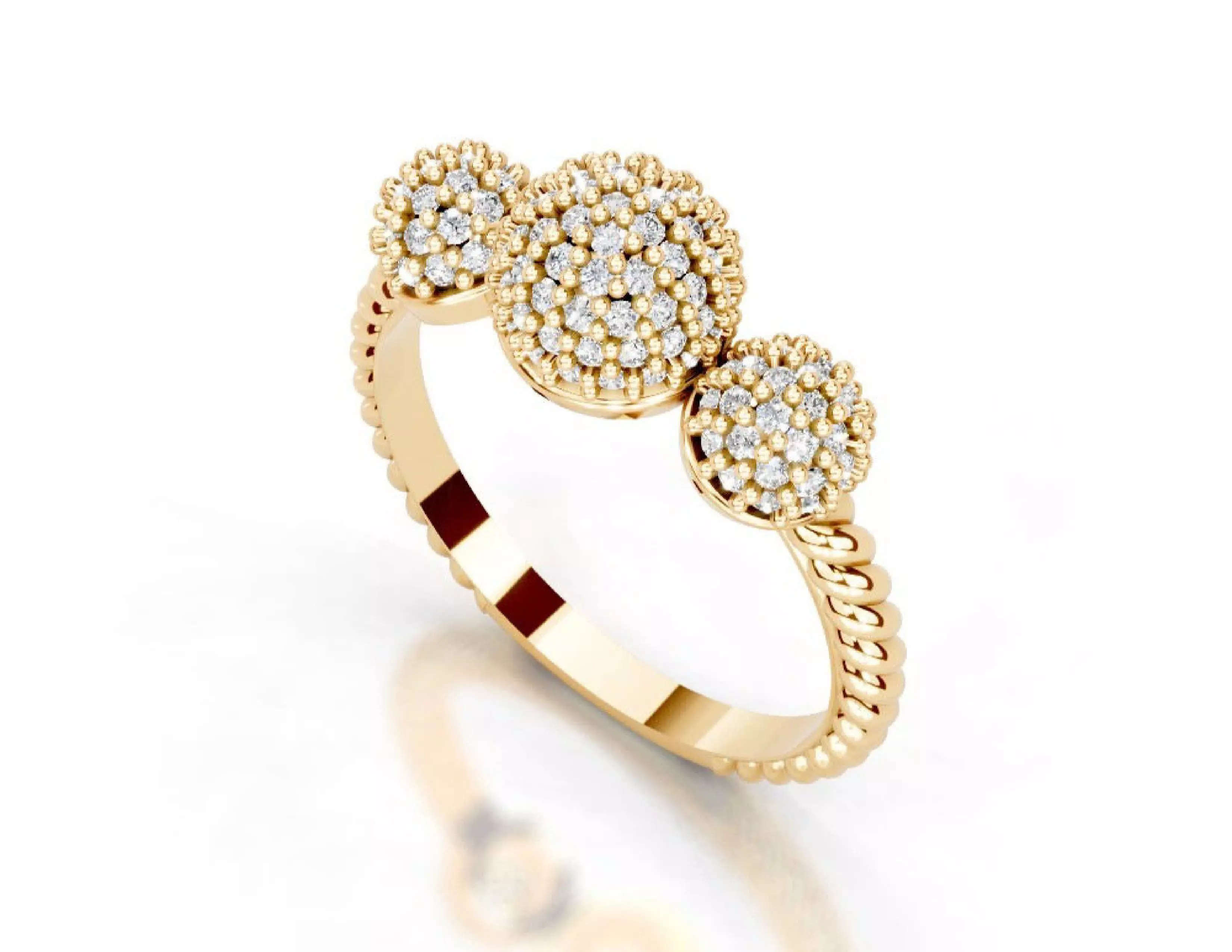 3D Printable Diamond Ring Models STL 3DM File 3D print model 3D print model_3