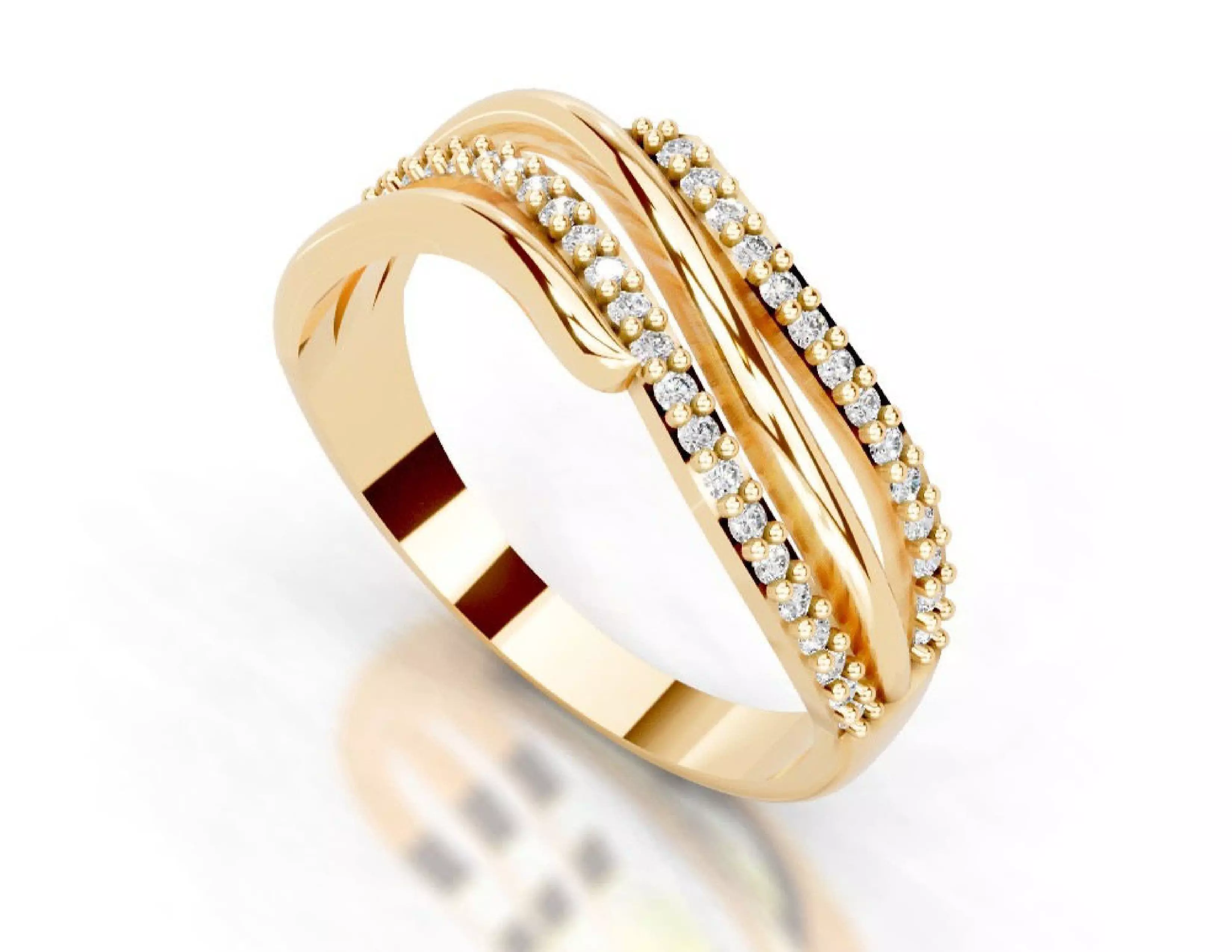 3D Printable Diamond Ring Models STL 3DM File 3D print model 3D print model_2