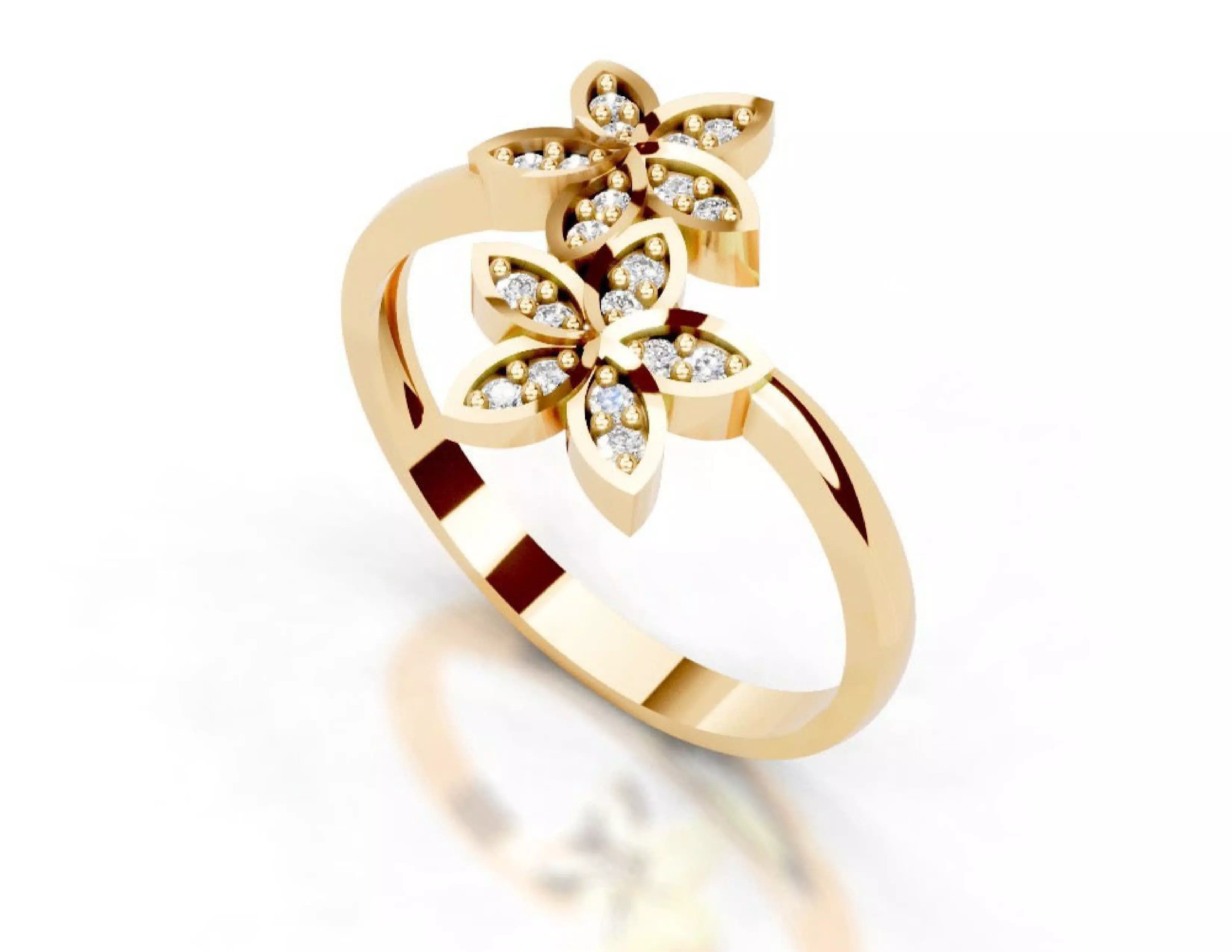 3D Printable Diamond Ring Models STL 3DM File 3D print model 3D print model_17