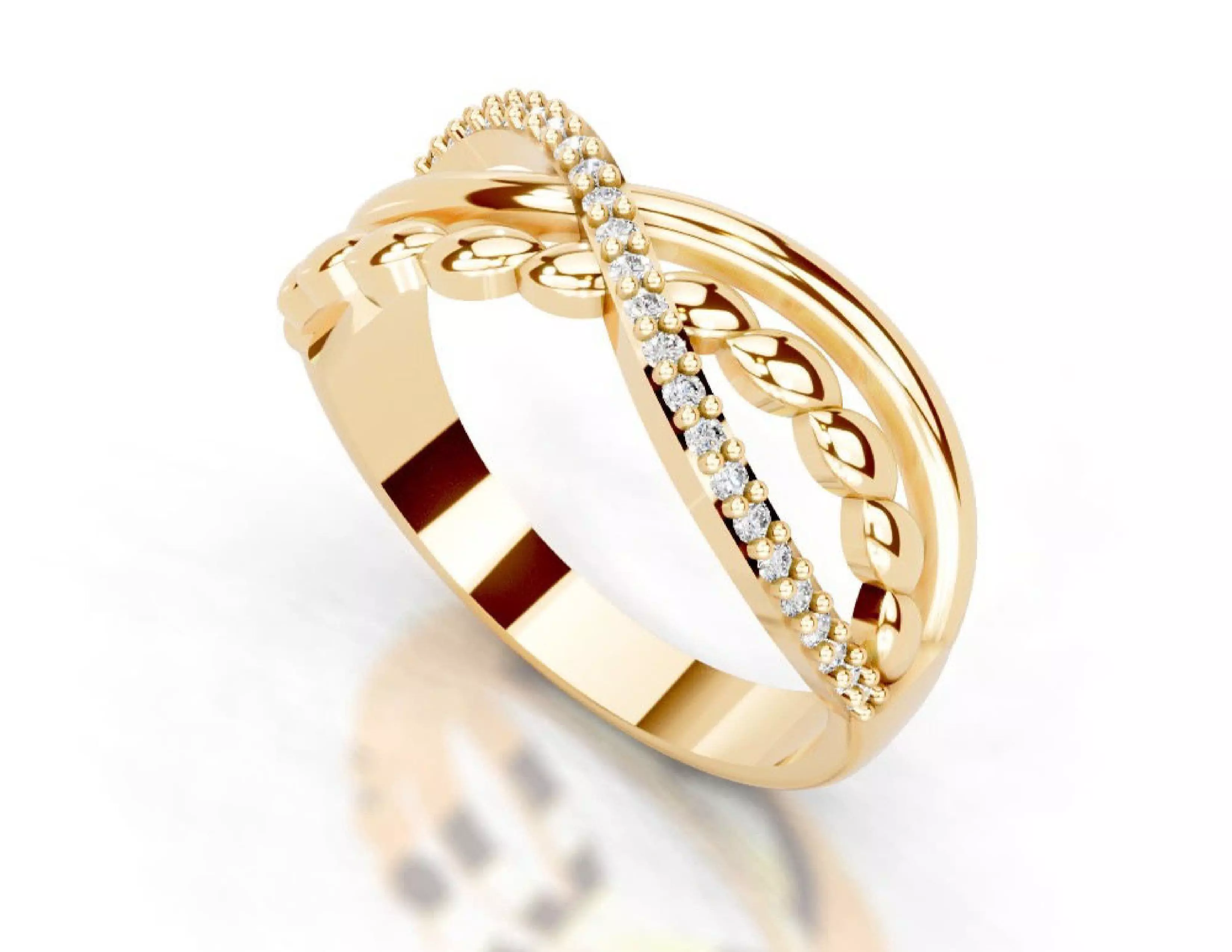 3D Printable Diamond Ring Models STL 3DM File 3D print model 3D print model_16