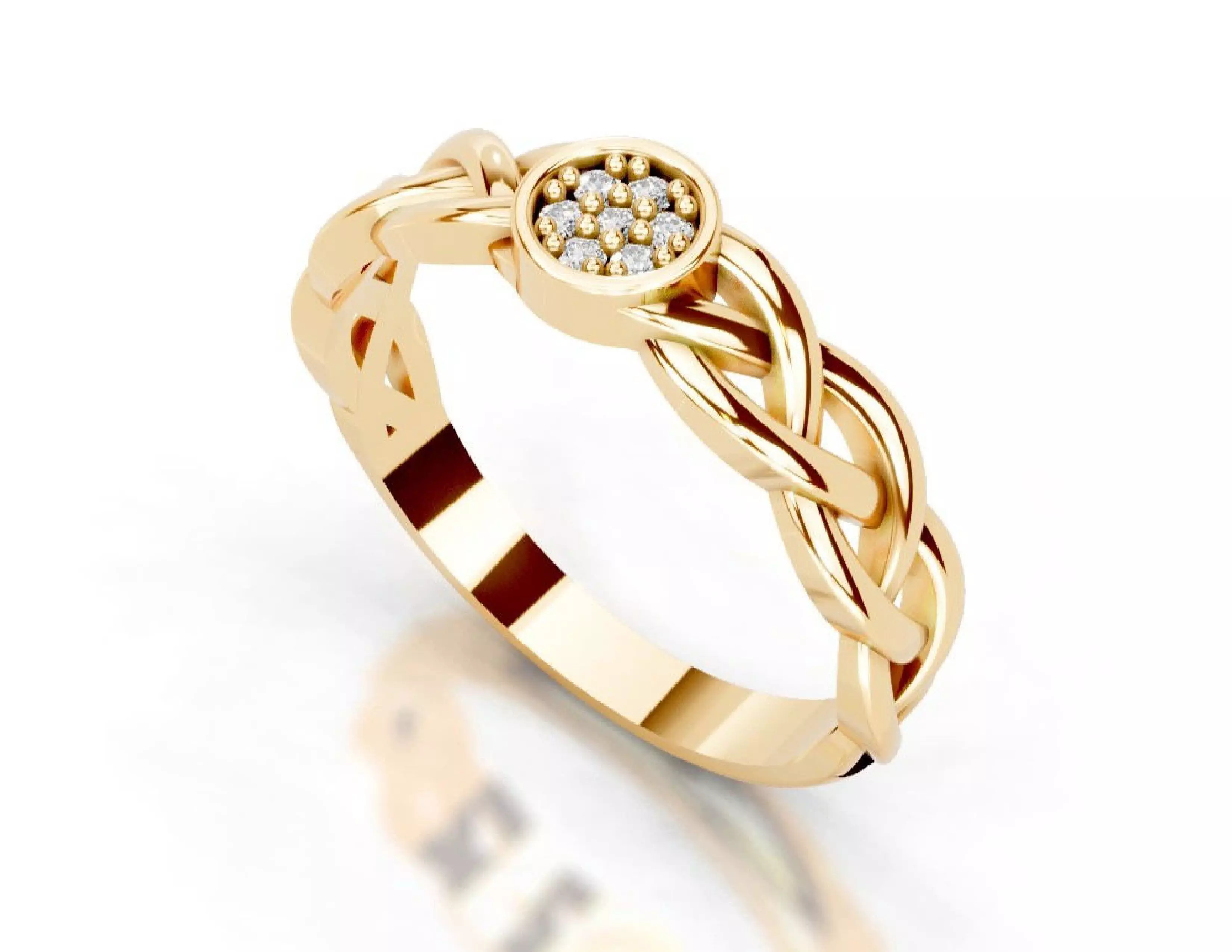 3D Printable Diamond Ring Models STL 3DM File 3D print model 3D print model_19