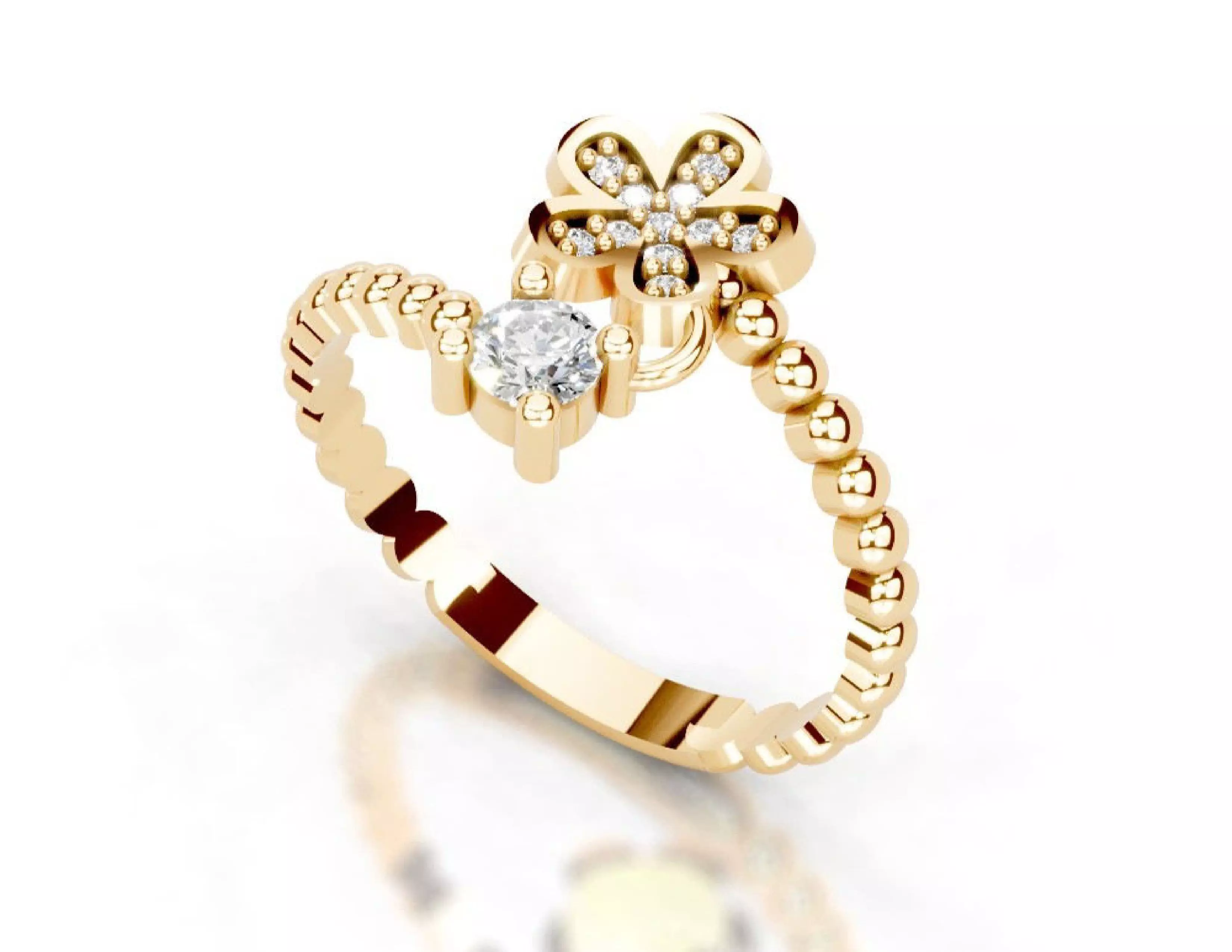 3D Printable Diamond Ring Models STL 3DM File 3D print model 3D print model_12