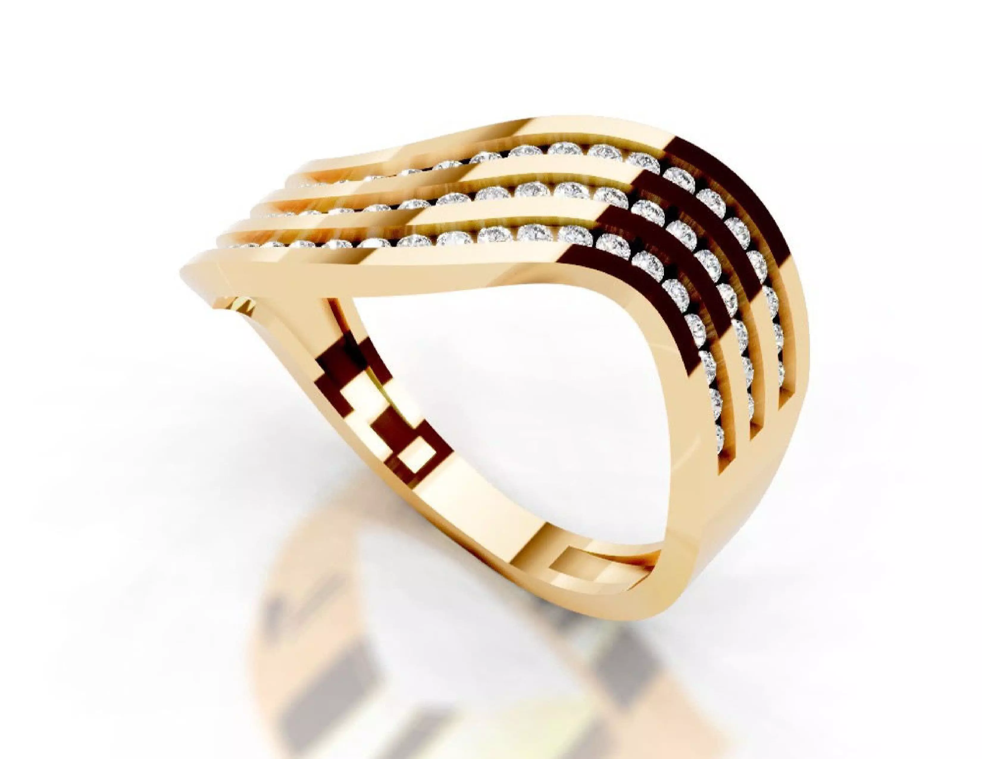 3D Printable Diamond Ring Models STL 3DM File 3D print model 3D print model_6