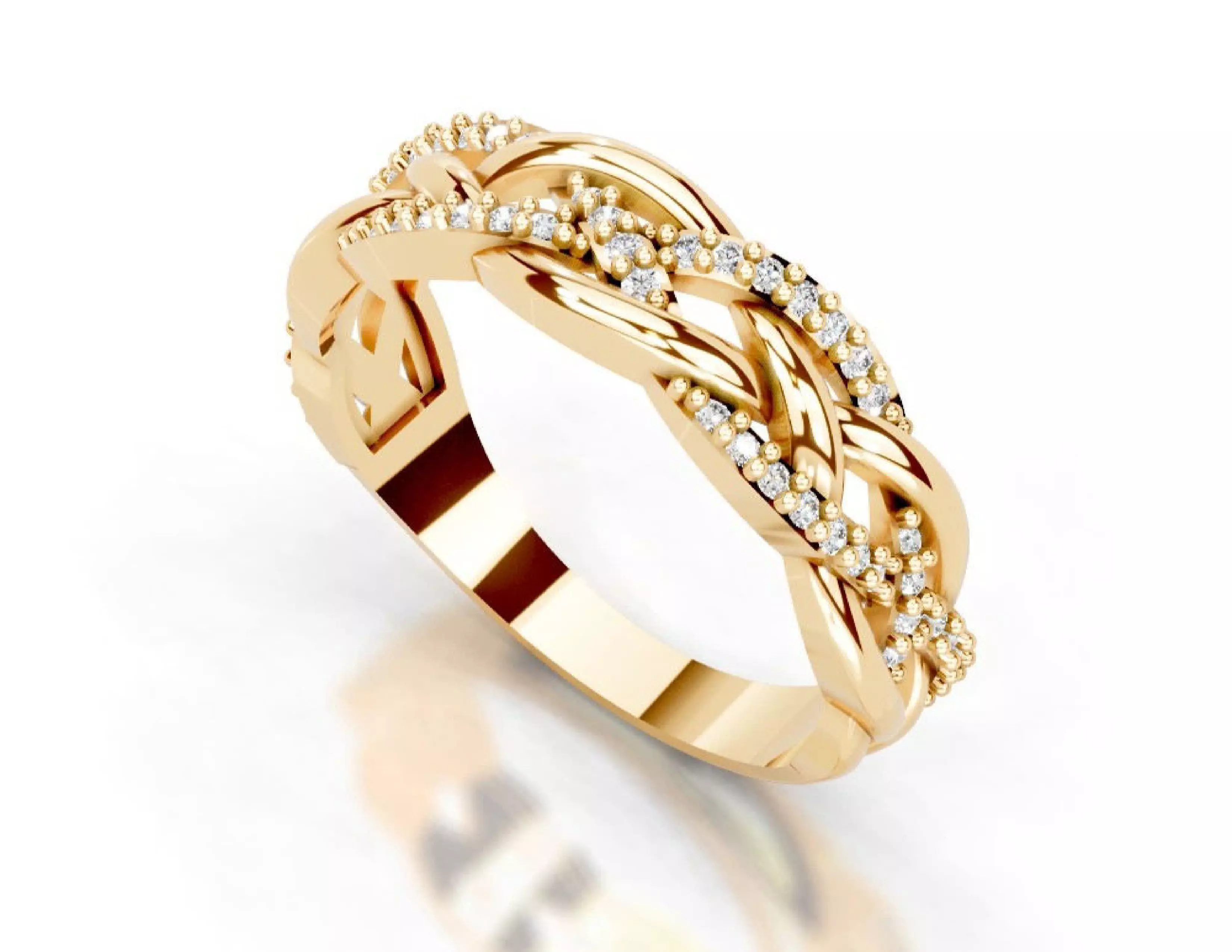 3D Printable Diamond Ring Models STL 3DM File 3D print model 3D print model_13