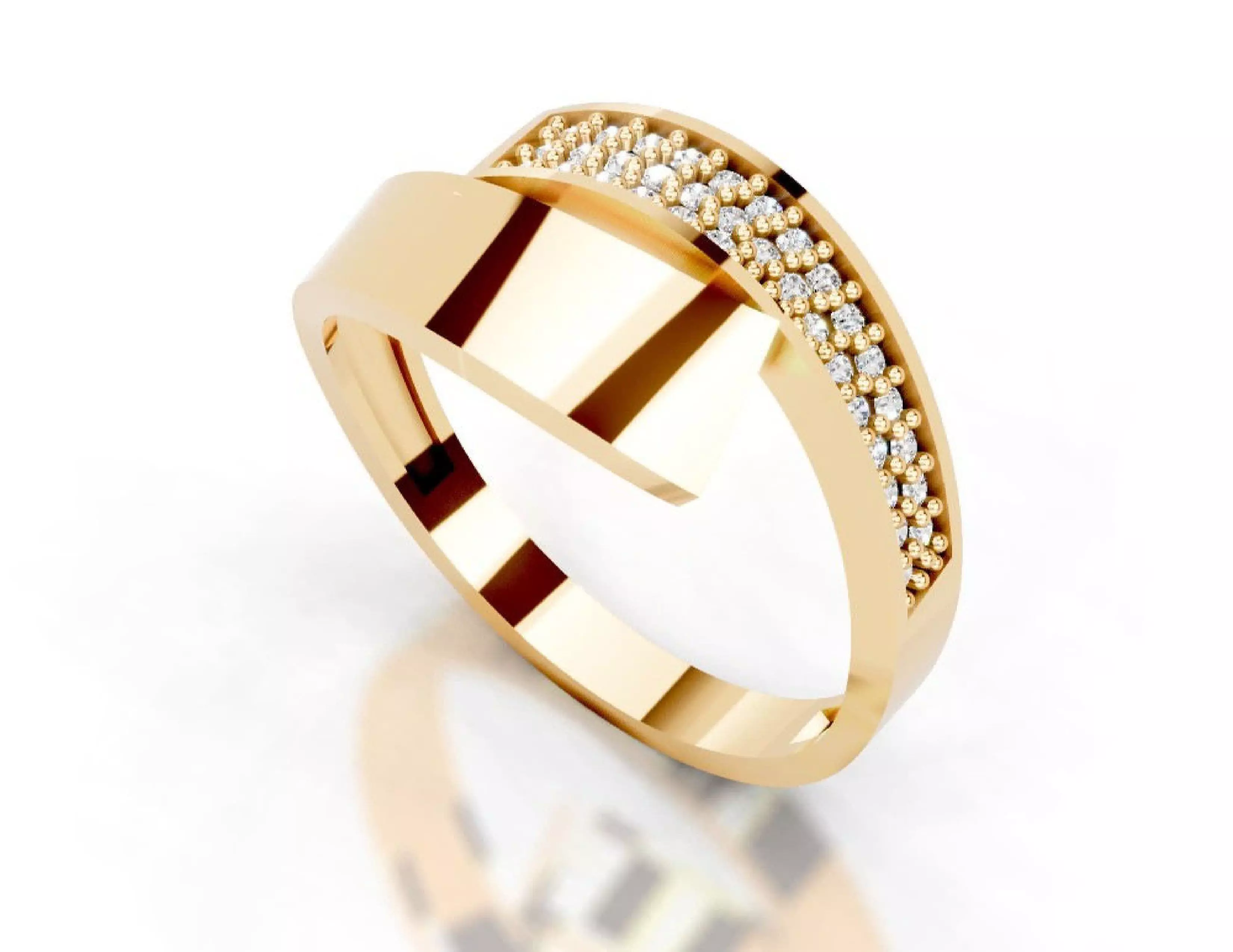 3D Printable Diamond Ring Models STL 3DM File 3D print model 3D print model_4