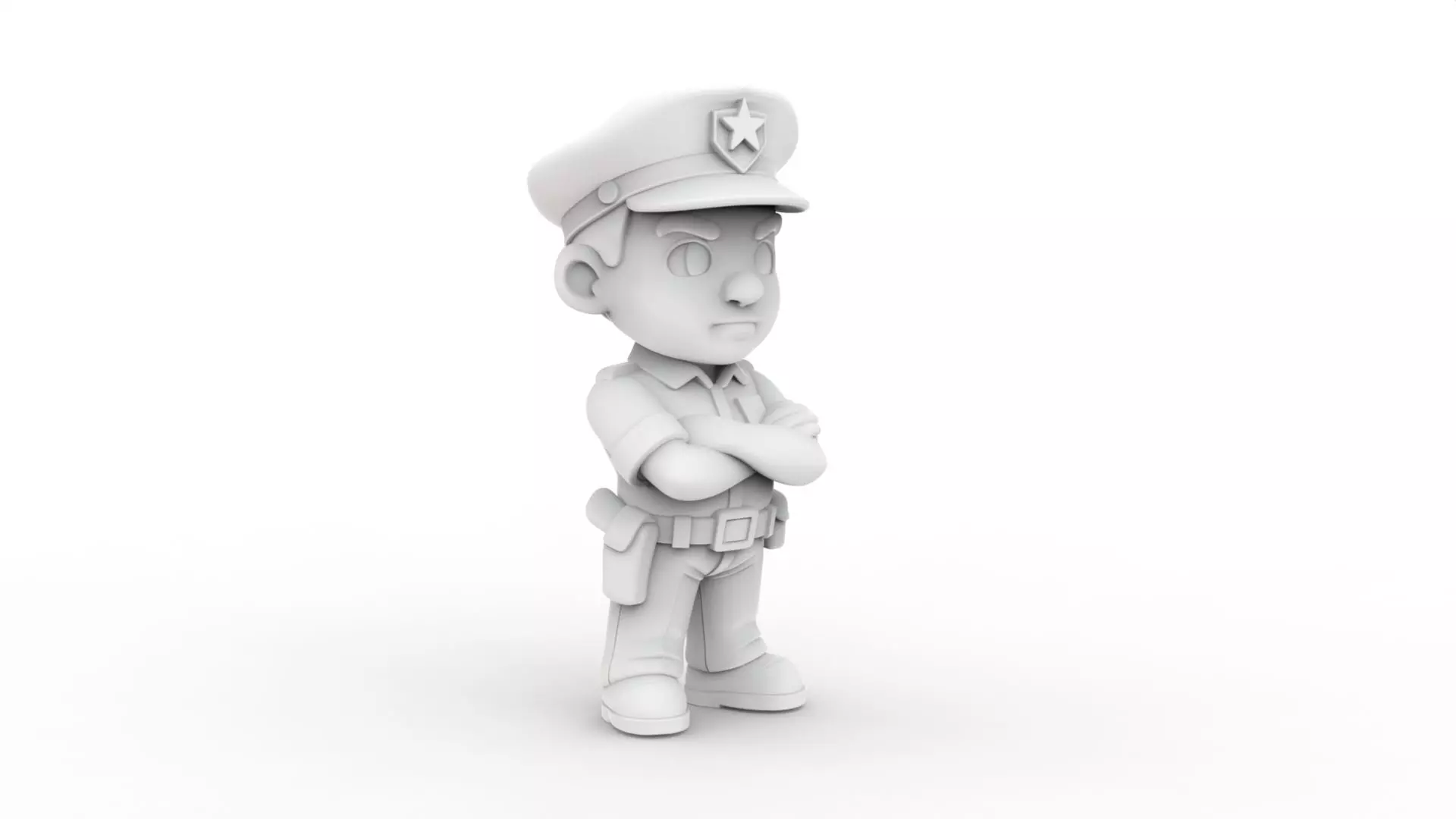 Cartoon Policeman 3D Printable 3D print model_1