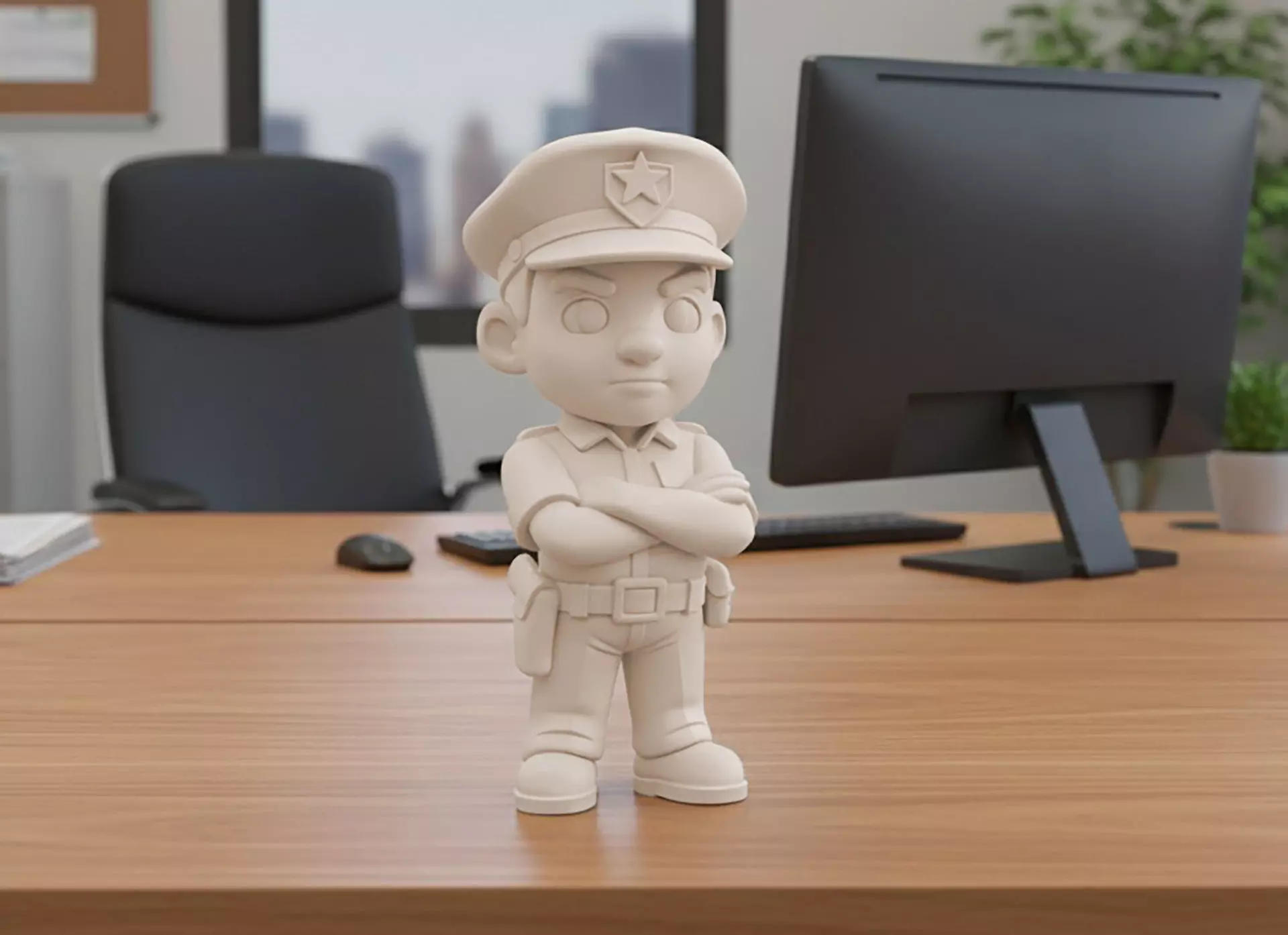Cartoon Policeman 3D Printable 3D print model_0
