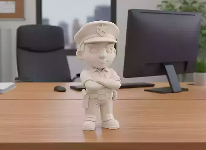 Cartoon Policeman 3D Printable 3D print model Cartoon Policeman 3D Printable 3D print model
