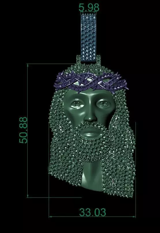 Christ Pendant 3D print model_3