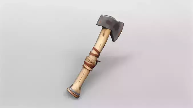 Rustic Handcrafted Axe 3D Model