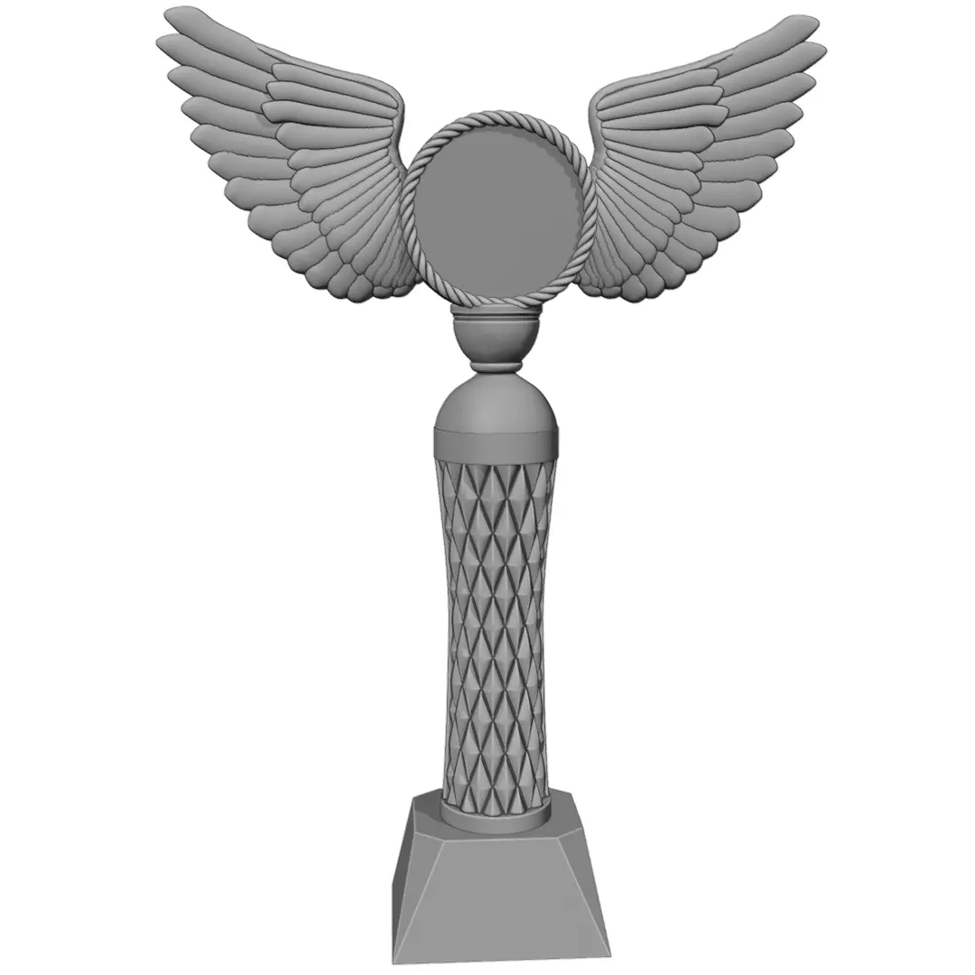 Golden Winged Victory Trophy 3D print model_6