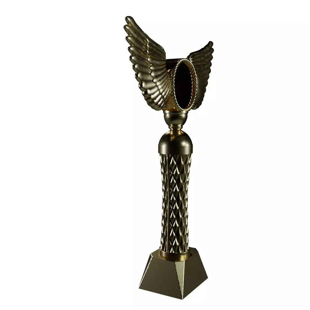 Golden Winged Victory Trophy 3D print model_3