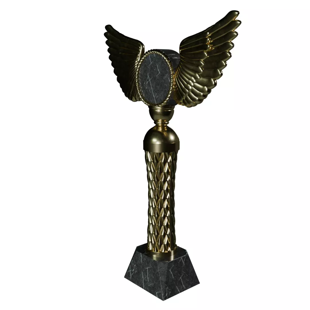 Golden Winged Victory Trophy 3D print model_0