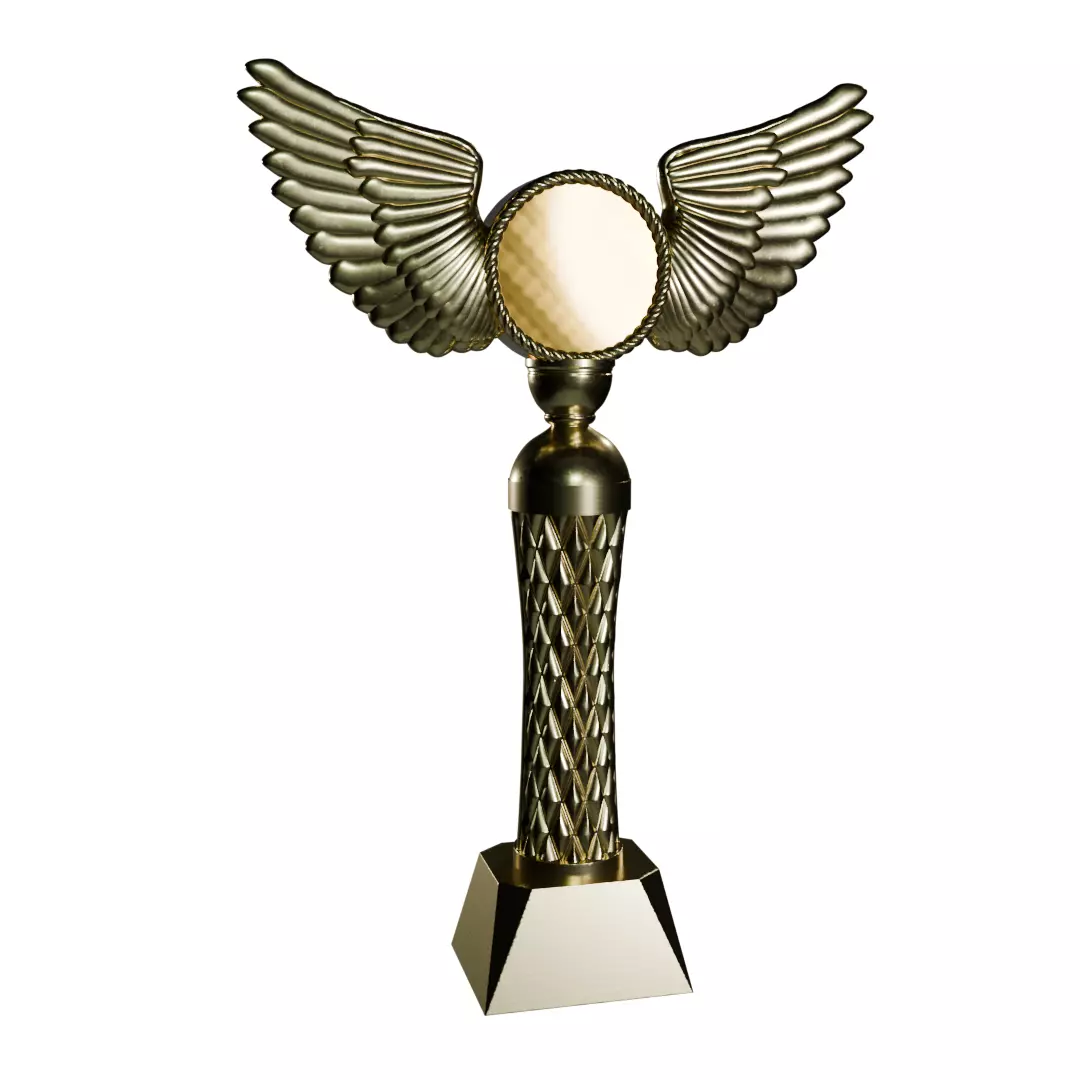 Golden Winged Victory Trophy 3D print model_2