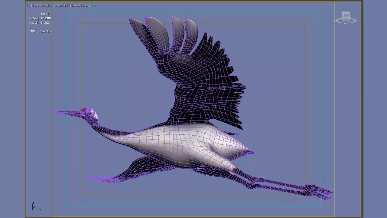 Stork animation Low-poly 3D model_11