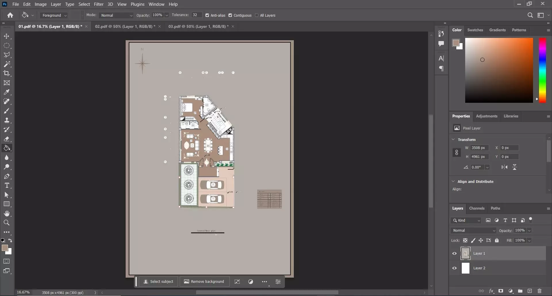 Luxury Modern Triplex House Plan with Roof Garden  3D model_9