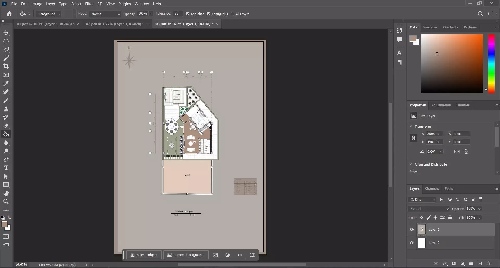 Luxury Modern Triplex House Plan with Roof Garden  3D model_11