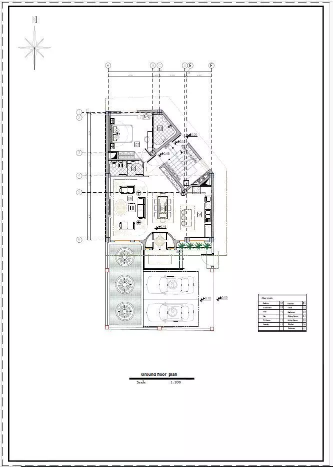 Luxury Modern Triplex House Plan with Roof Garden  3D model_3