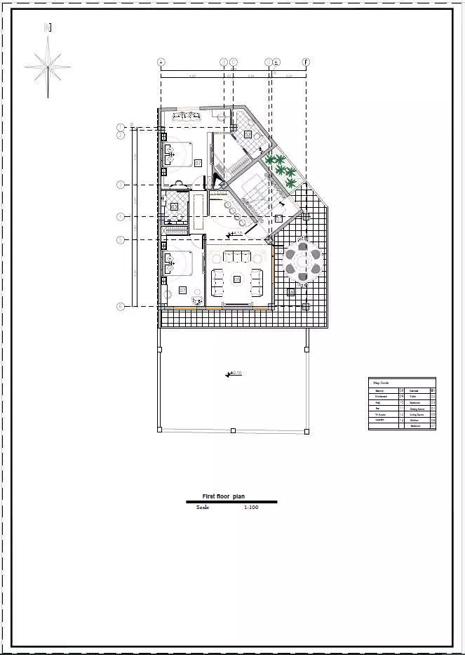 Luxury Modern Triplex House Plan with Roof Garden  3D model_5