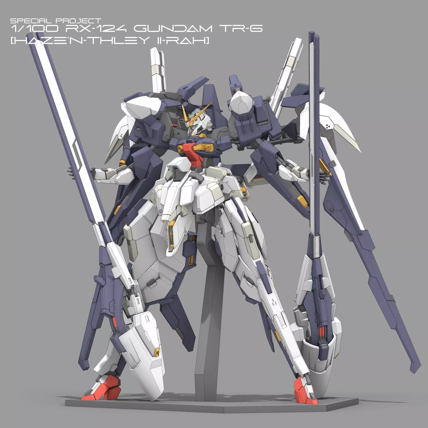Gundam Woodward TR6 Mobile Suit STL file drawing 3D print model_1