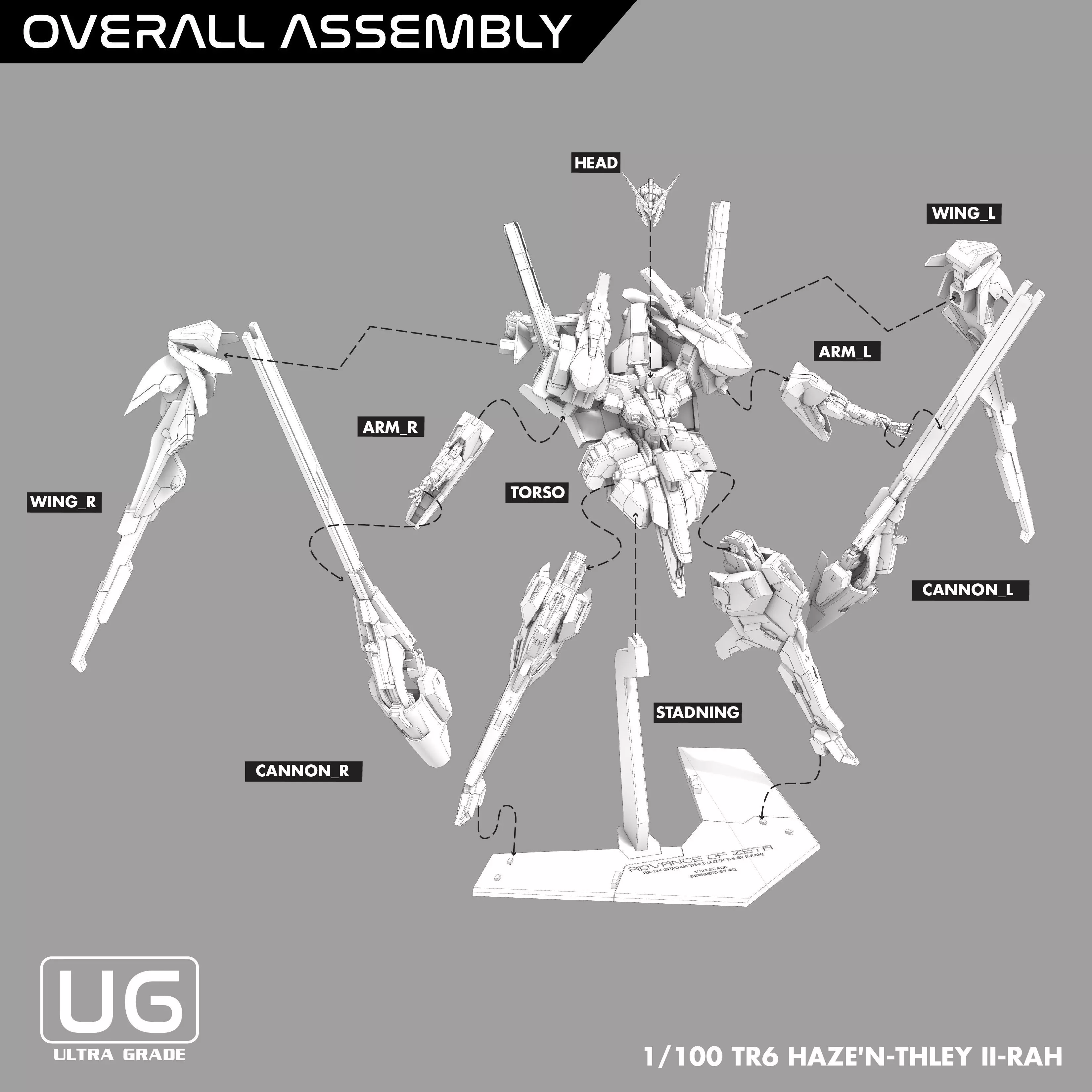 Gundam Woodward TR6 Mobile Suit STL file drawing 3D print model_8
