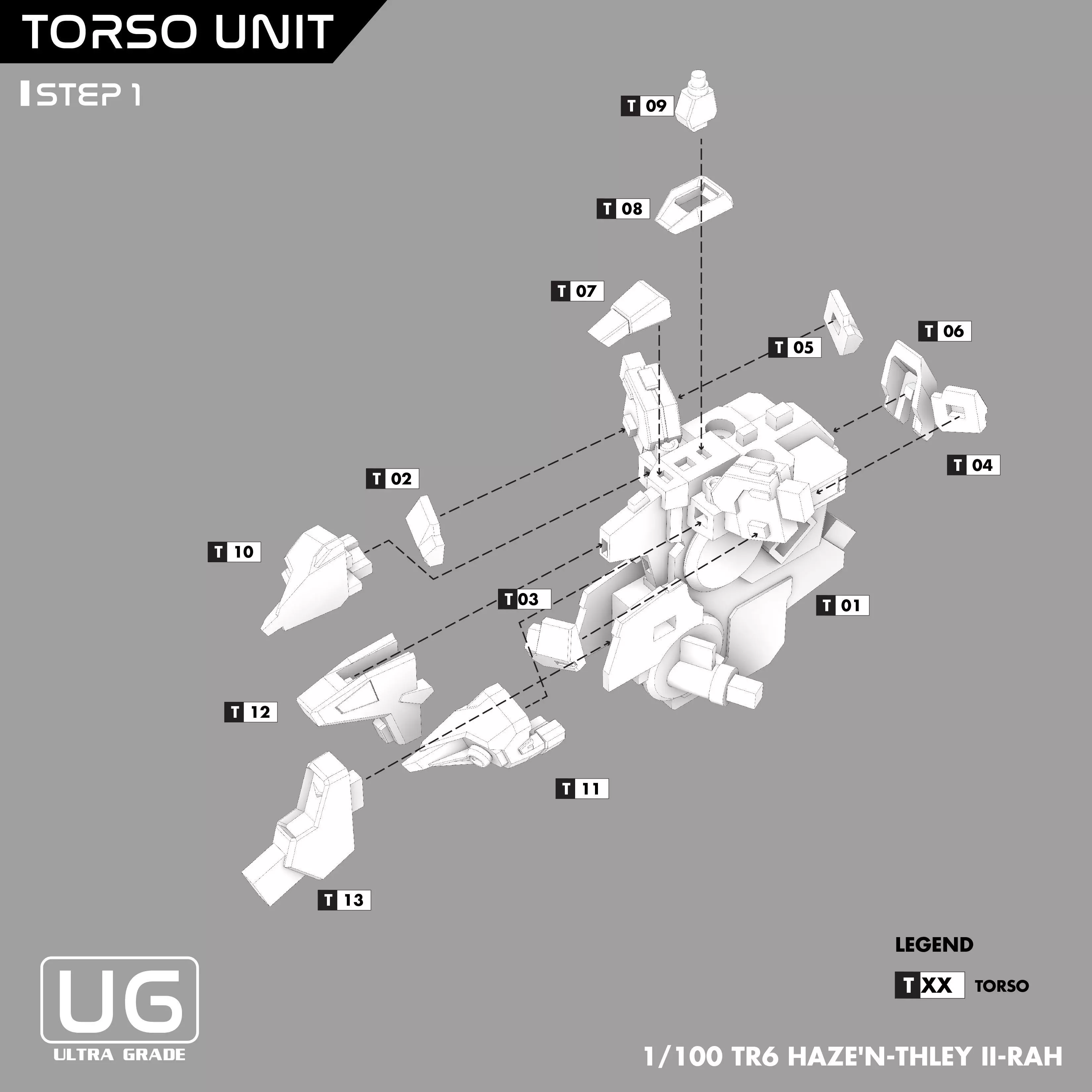Gundam Woodward TR6 Mobile Suit STL file drawing 3D print model_11