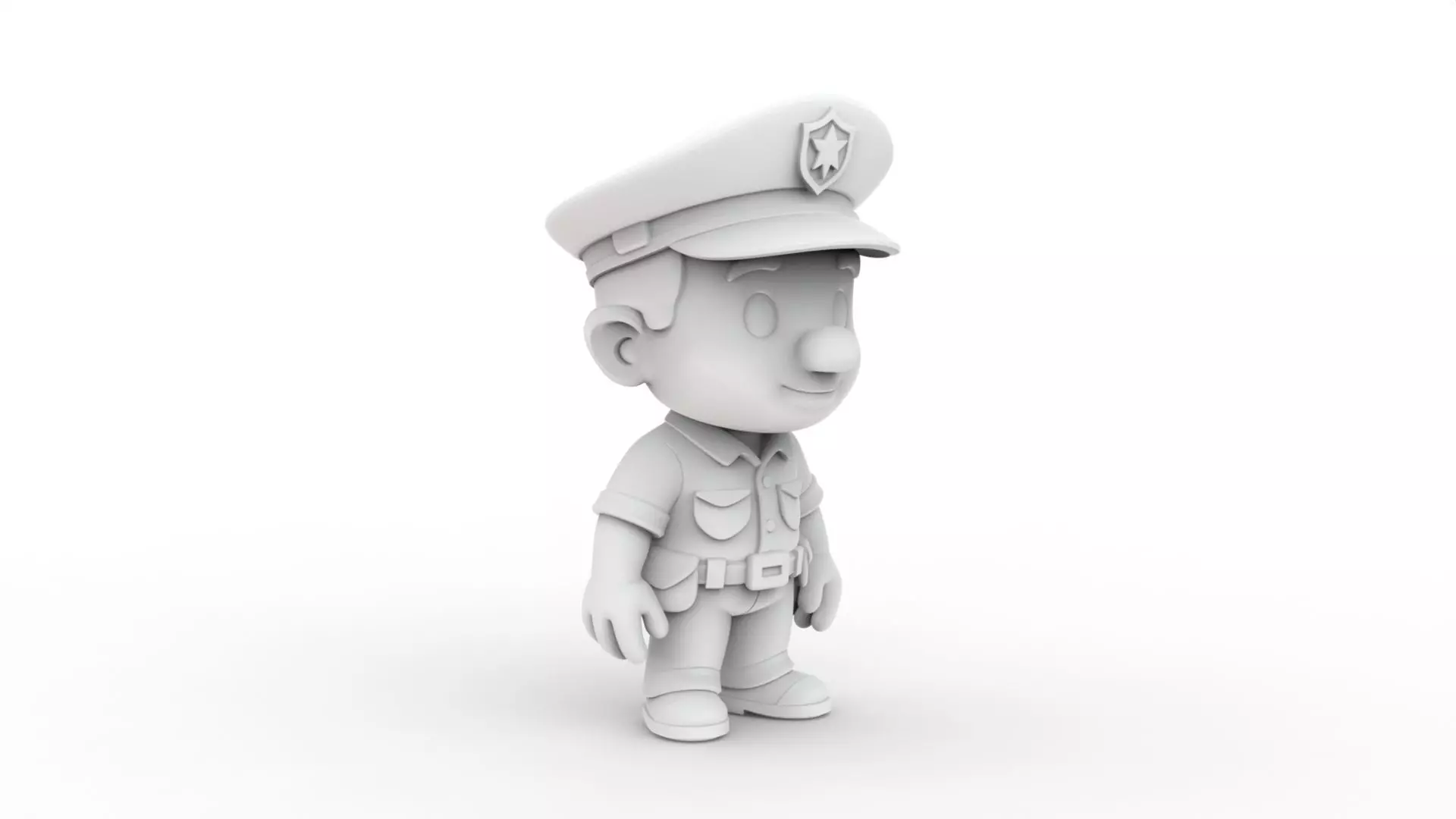 Cartoon Policeman 3D Printable 3D print model_1