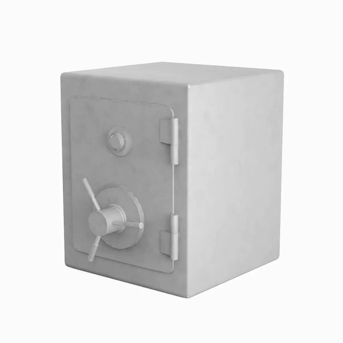 Metal Safe 07 Low-poly 3D model_1