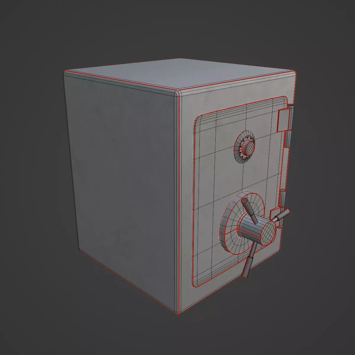 Metal Safe 07 Low-poly 3D model_7