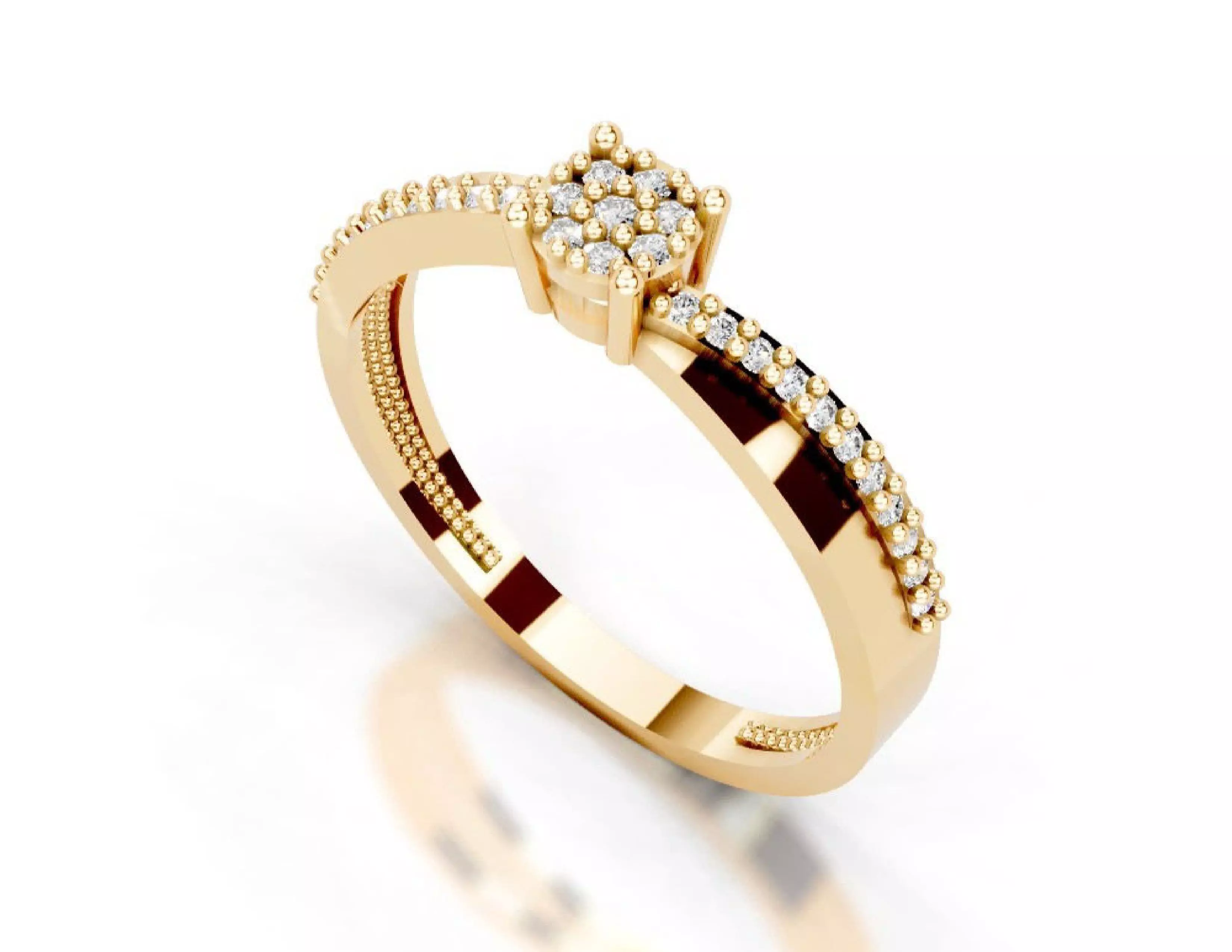 3D Printable Diamond Ring Models STL 3DM File 3D print model 3D print model_16