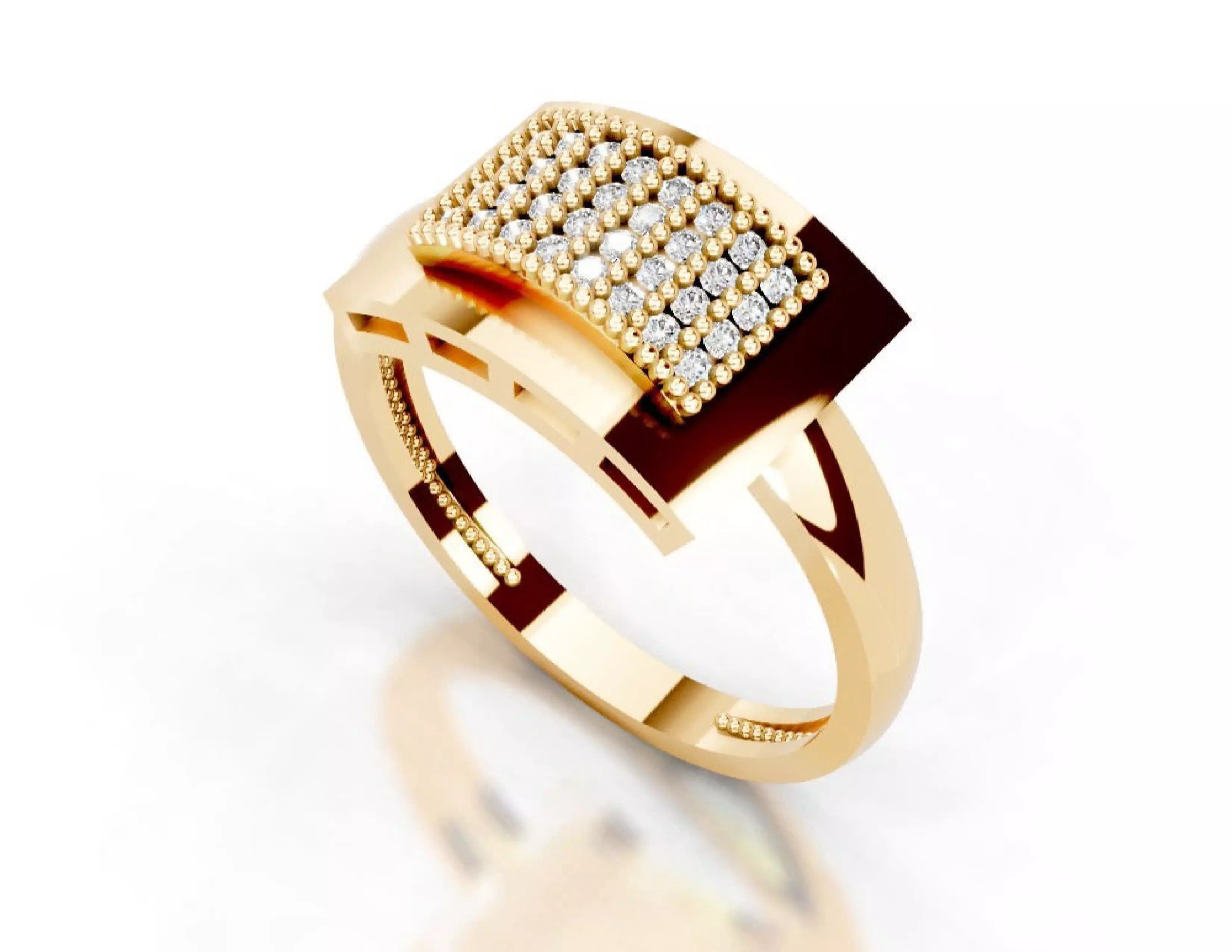 3D Printable Diamond Ring Models STL 3DM File 3D print model 3D print model_6