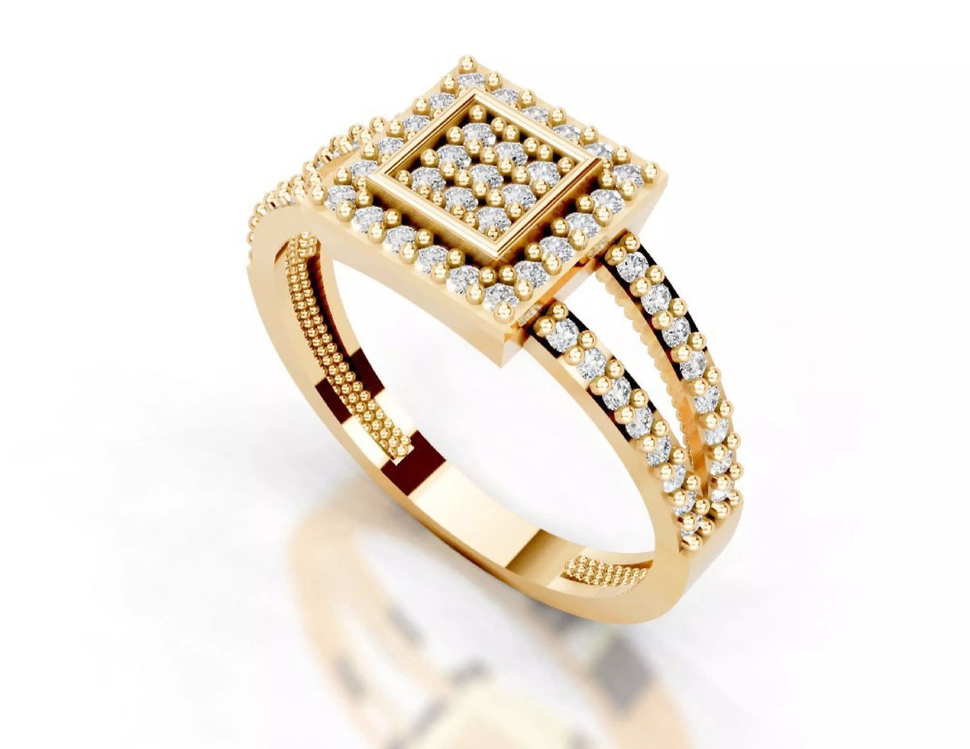 3D Printable Diamond Ring Models STL 3DM File 3D print model 3D print model_11