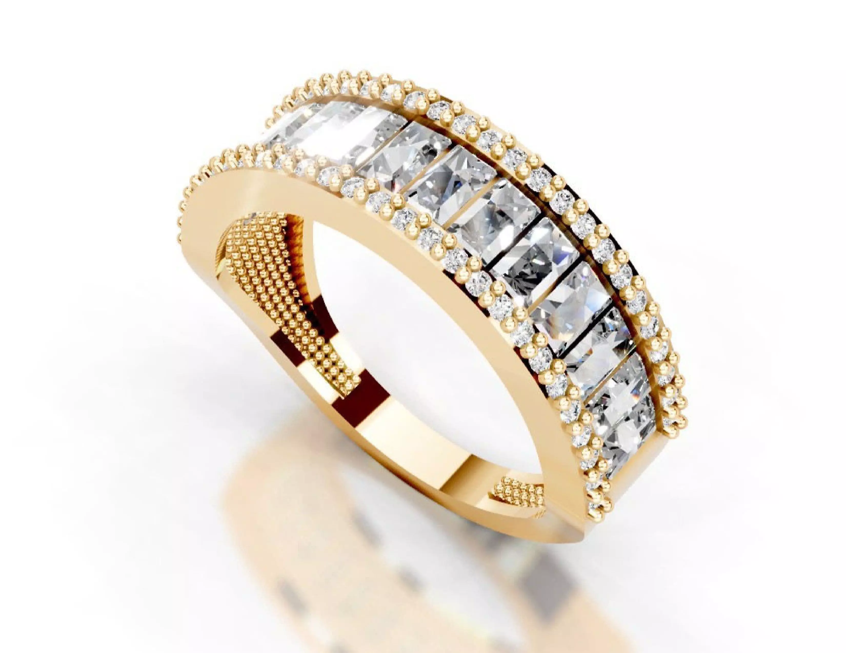 3D Printable Diamond Ring Models STL 3DM File 3D print model 3D print model_5