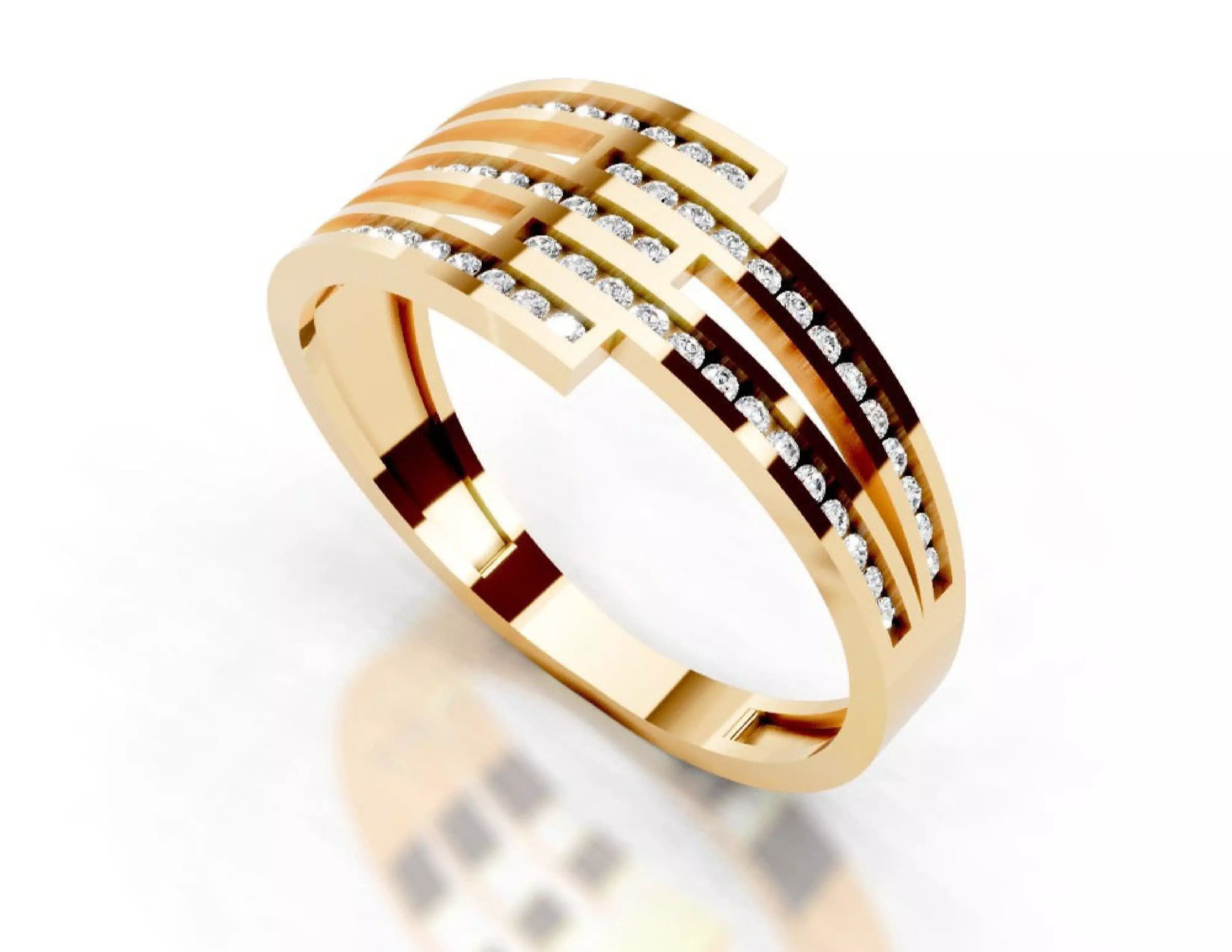 3D Printable Diamond Ring Models STL 3DM File 3D print model 3D print model_22