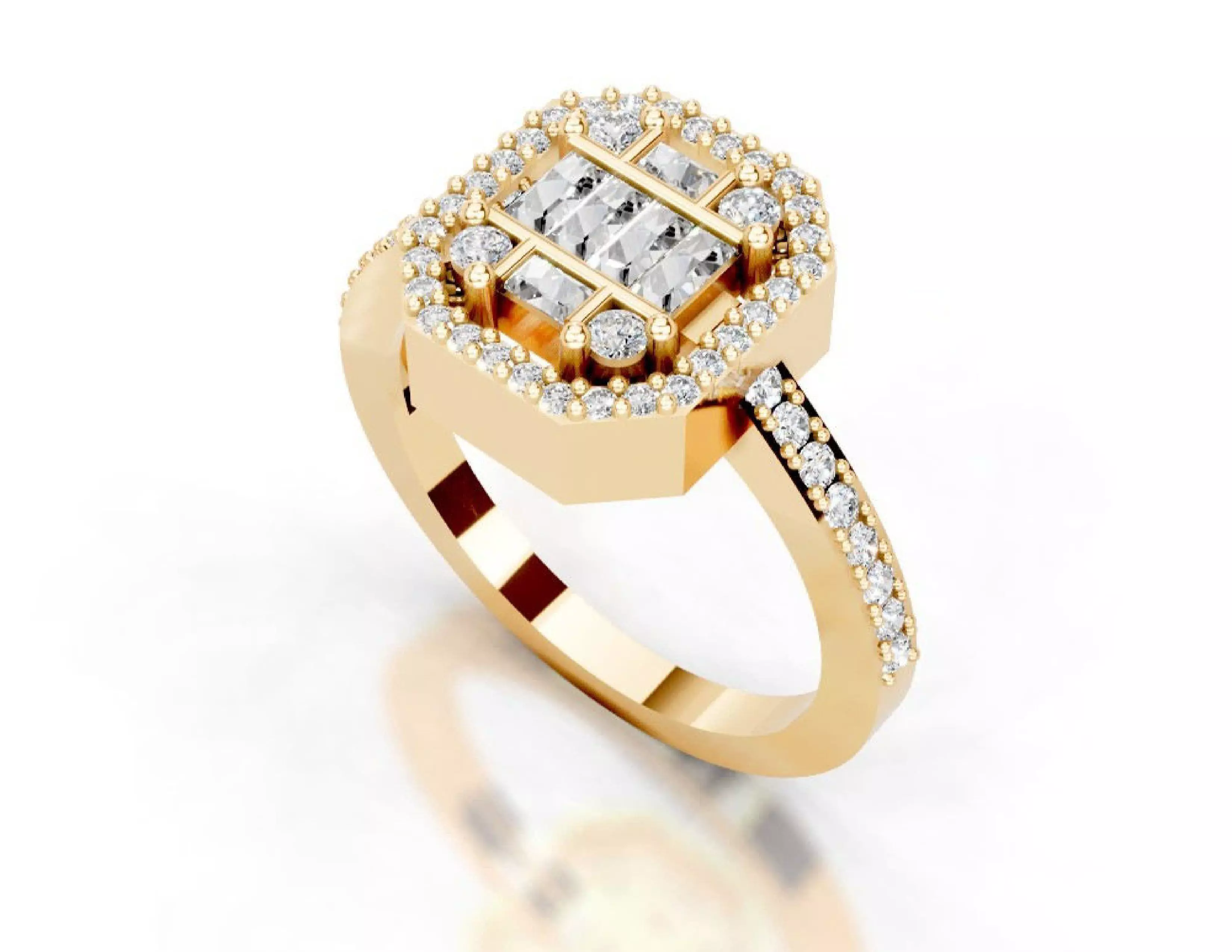 3D Printable Diamond Ring Models STL 3DM File 3D print model 3D print model_14