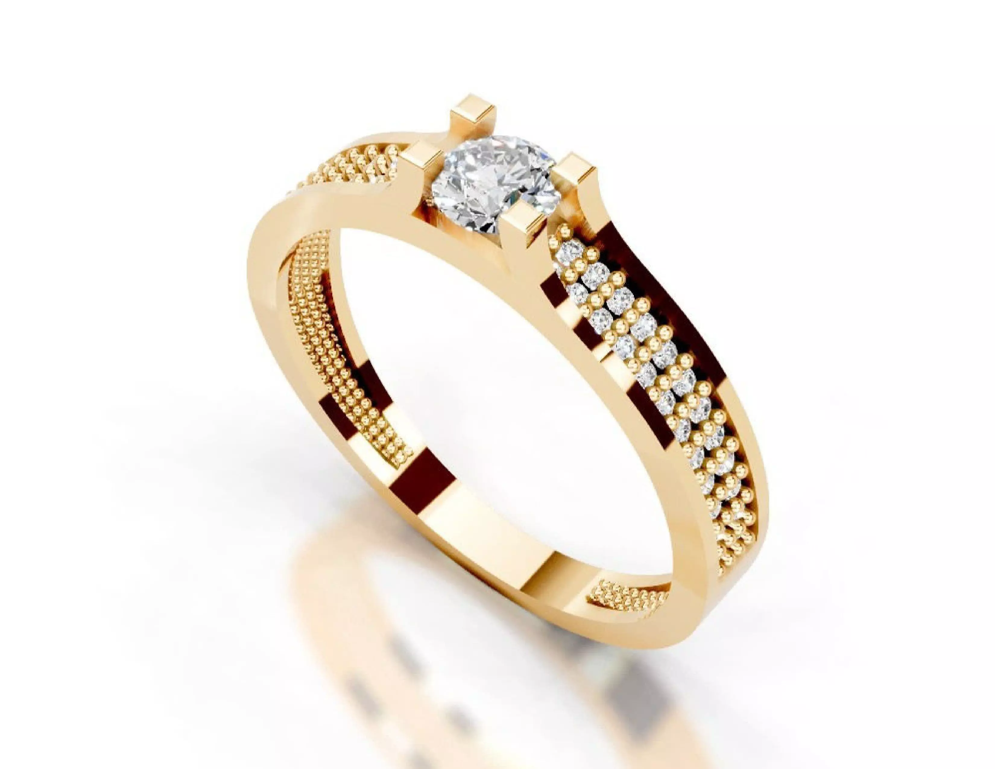 3D Printable Diamond Ring Models STL 3DM File 3D print model 3D print model_12