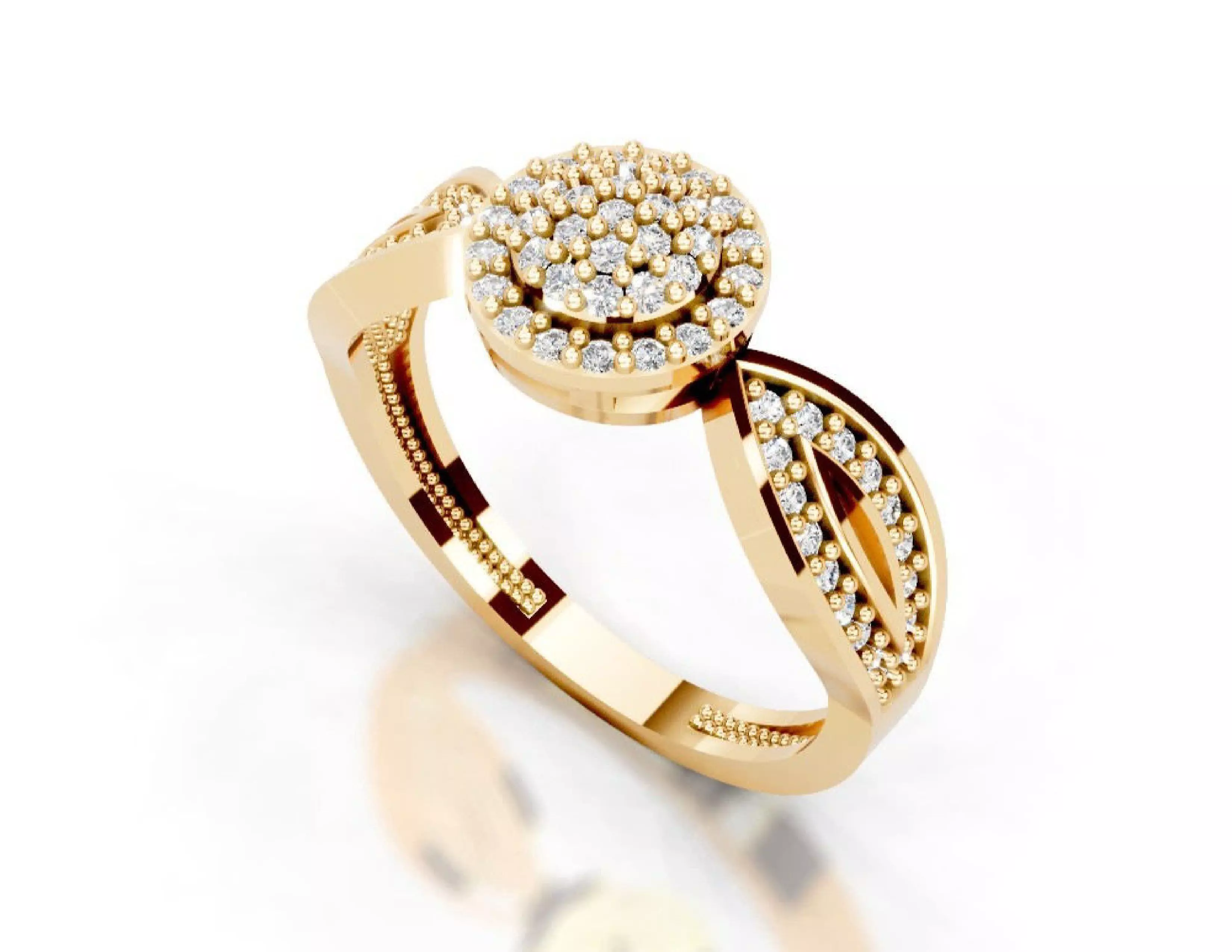 3D Printable Diamond Ring Models STL 3DM File 3D print model 3D print model_10