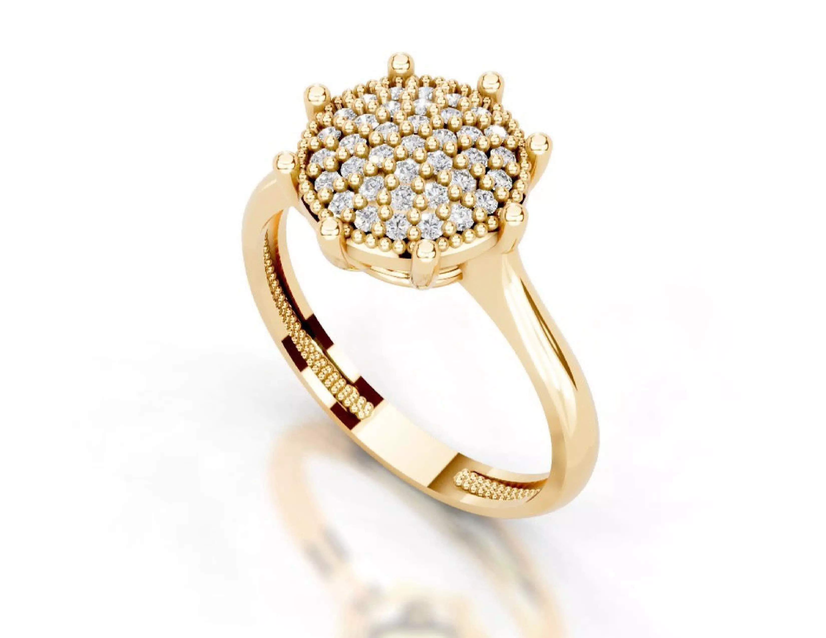 3D Printable Diamond Ring Models STL 3DM File 3D print model 3D print model_7