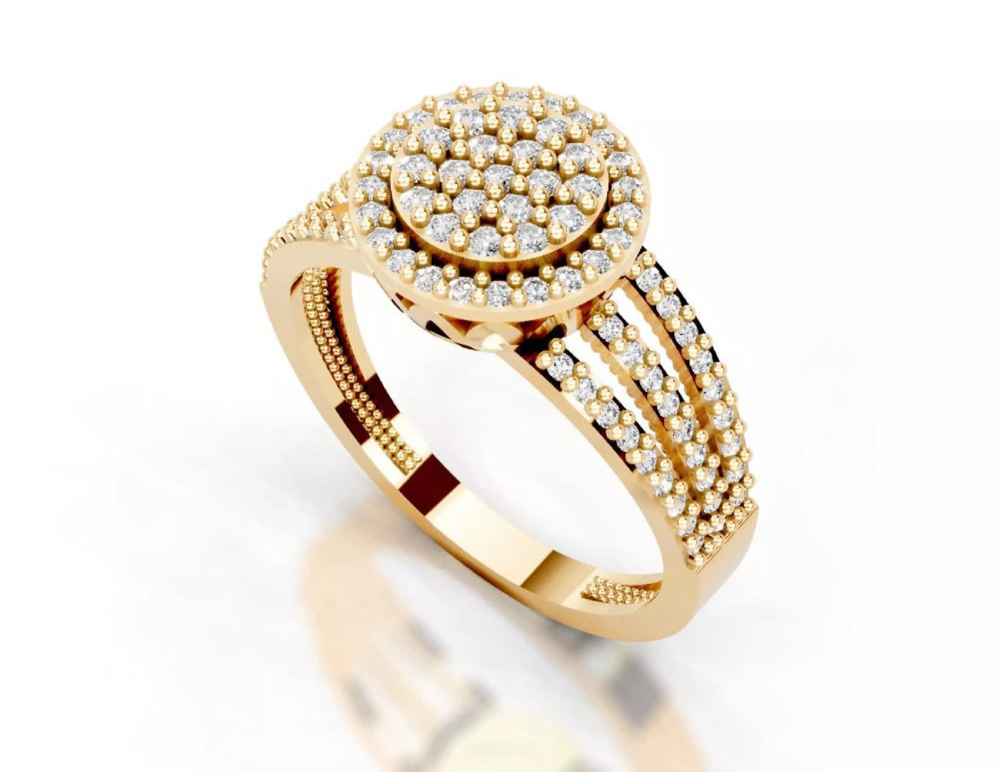 3D Printable Diamond Ring Models STL 3DM File 3D print model 3D print model_20