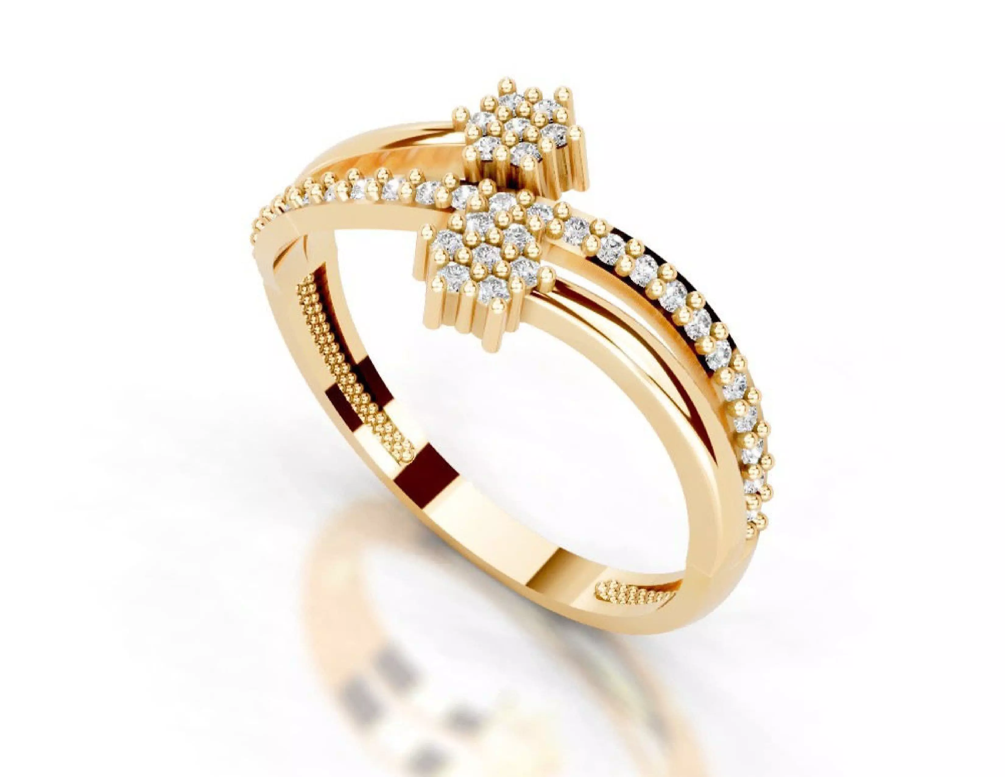 3D Printable Diamond Ring Models STL 3DM File 3D print model 3D print model_19