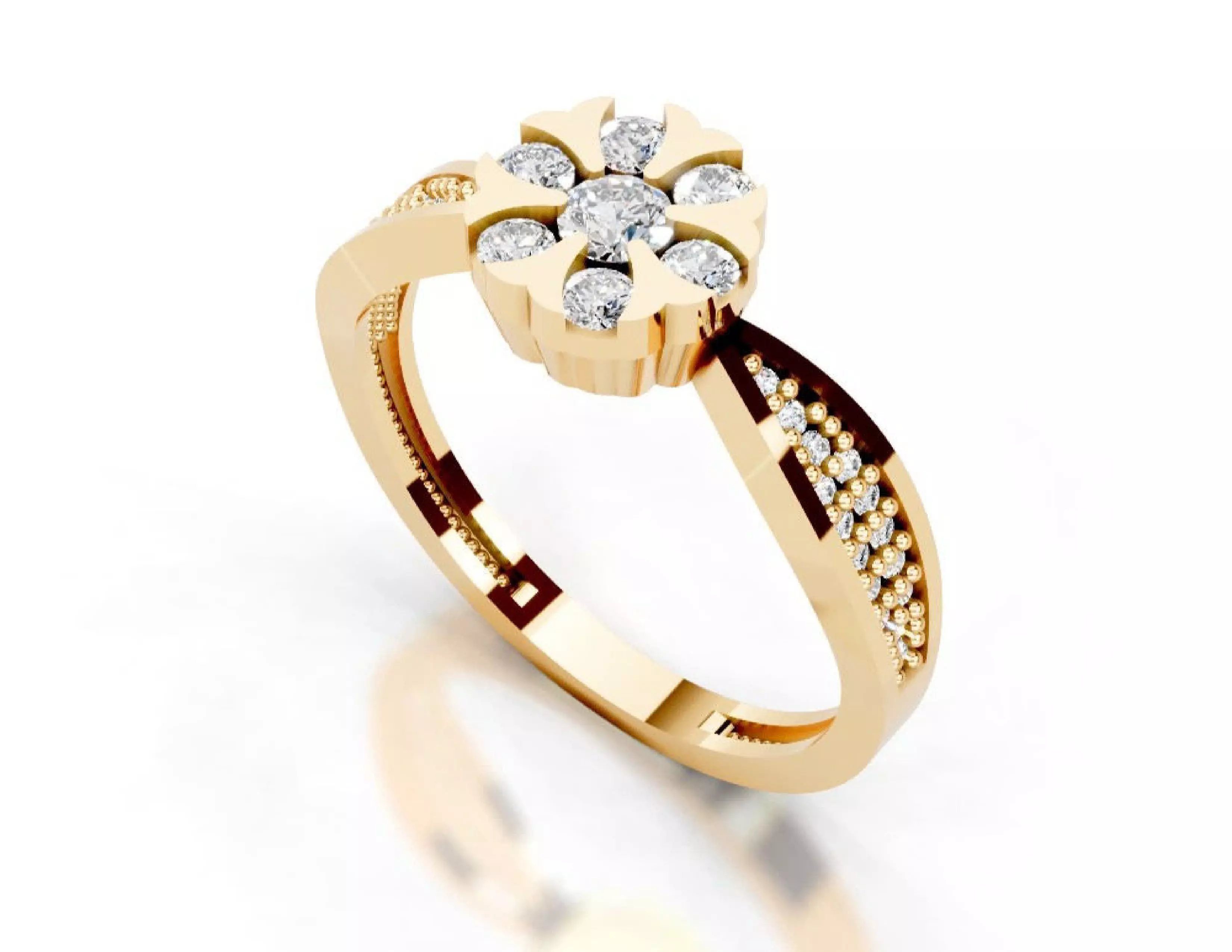 3D Printable Diamond Ring Models STL 3DM File 3D print model 3D print model_13