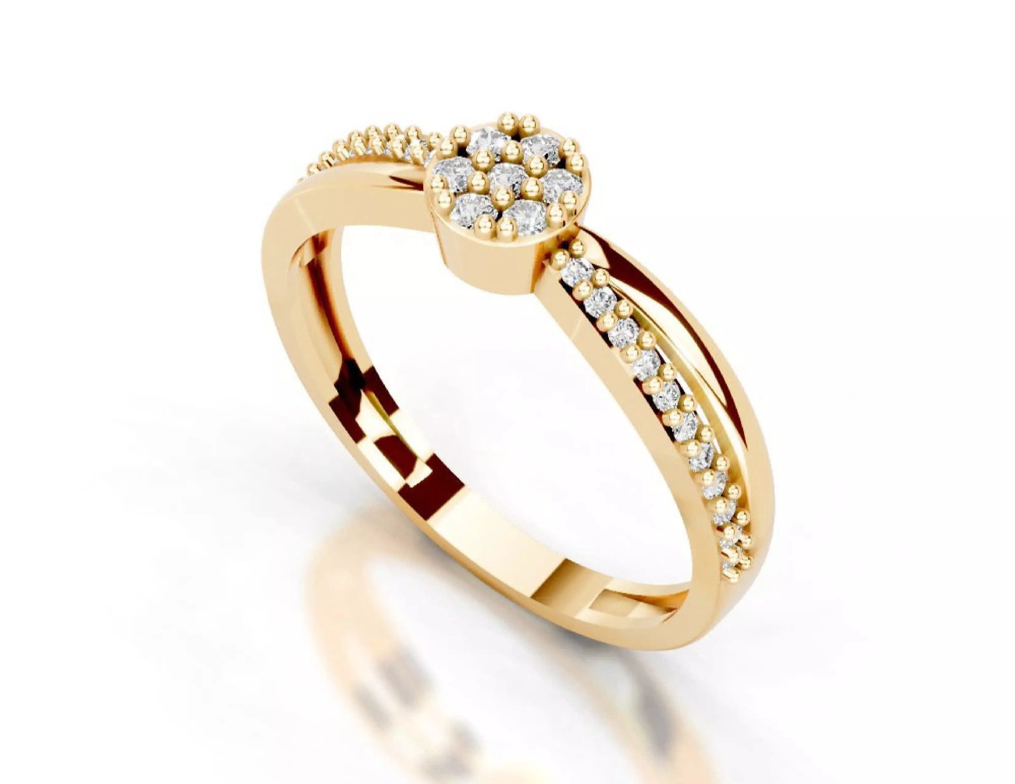 3D Printable Diamond Ring Models STL 3DM File 3D print model 3D print model_3