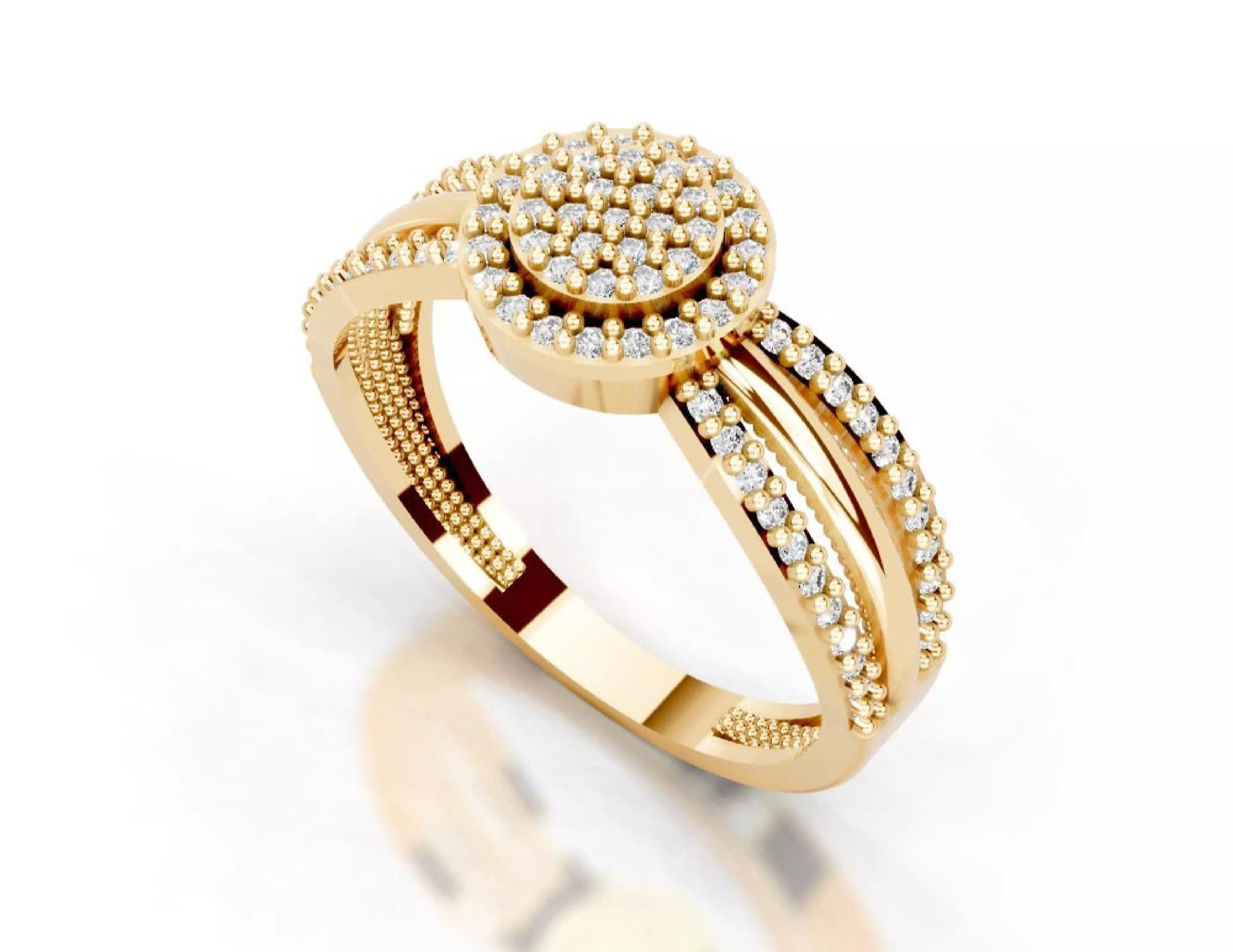 3D Printable Diamond Ring Models STL 3DM File 3D print model 3D print model_15