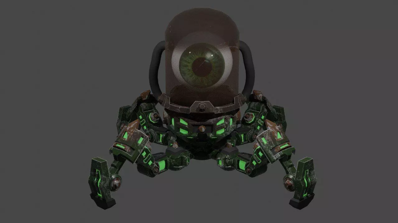 eye robot Low-poly 3D model_0