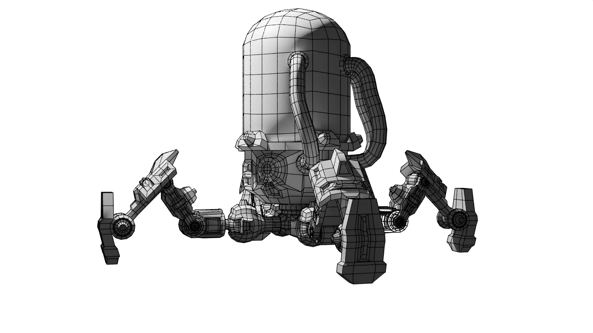 eye robot Low-poly 3D model_4