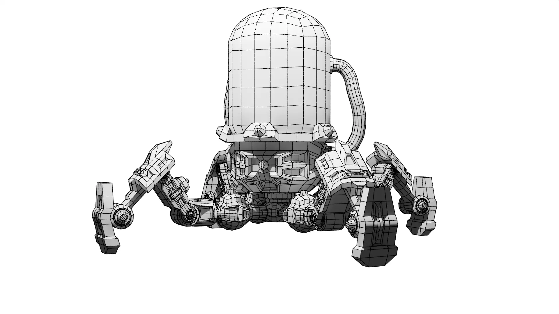 eye robot Low-poly 3D model_3