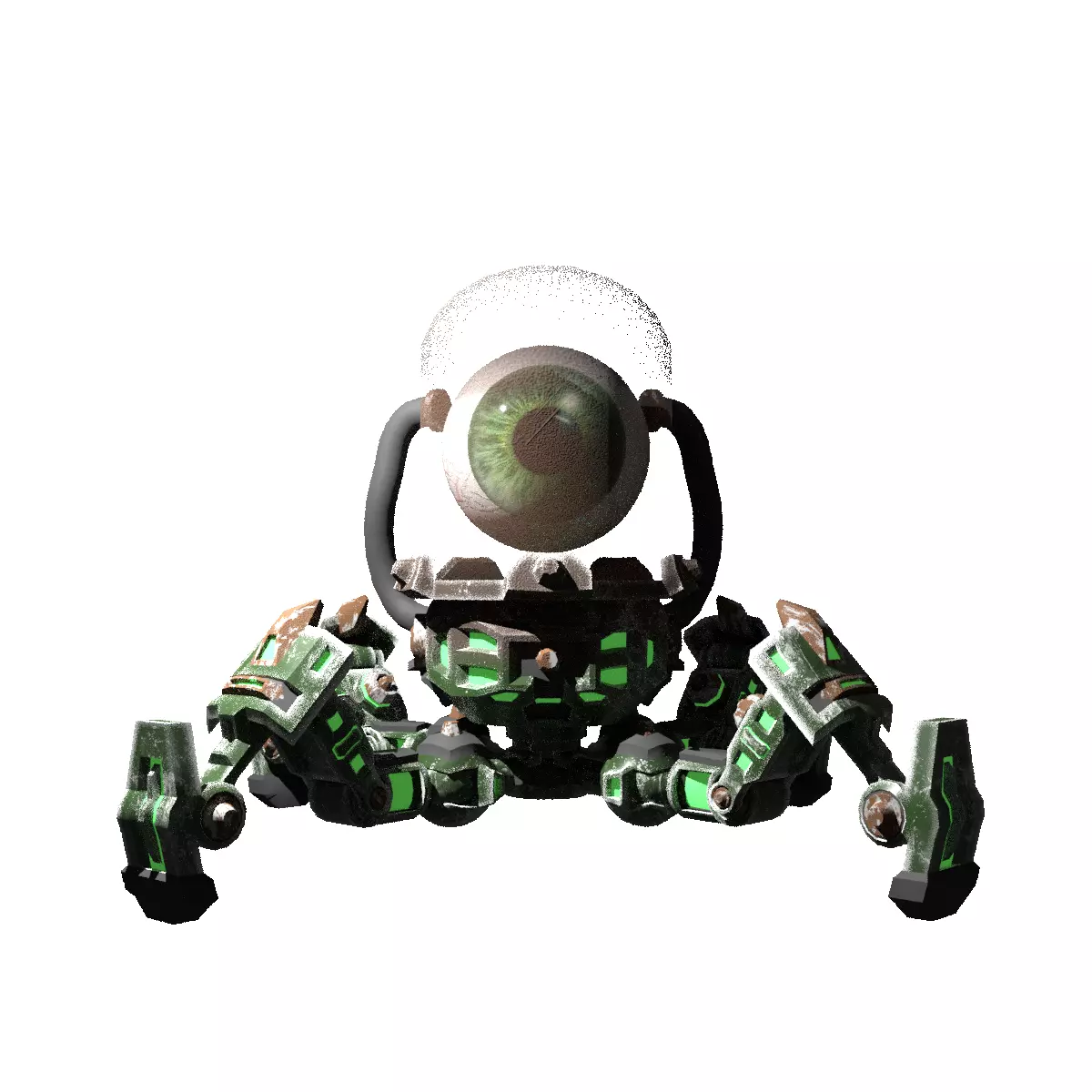 eye robot Low-poly 3D model_5