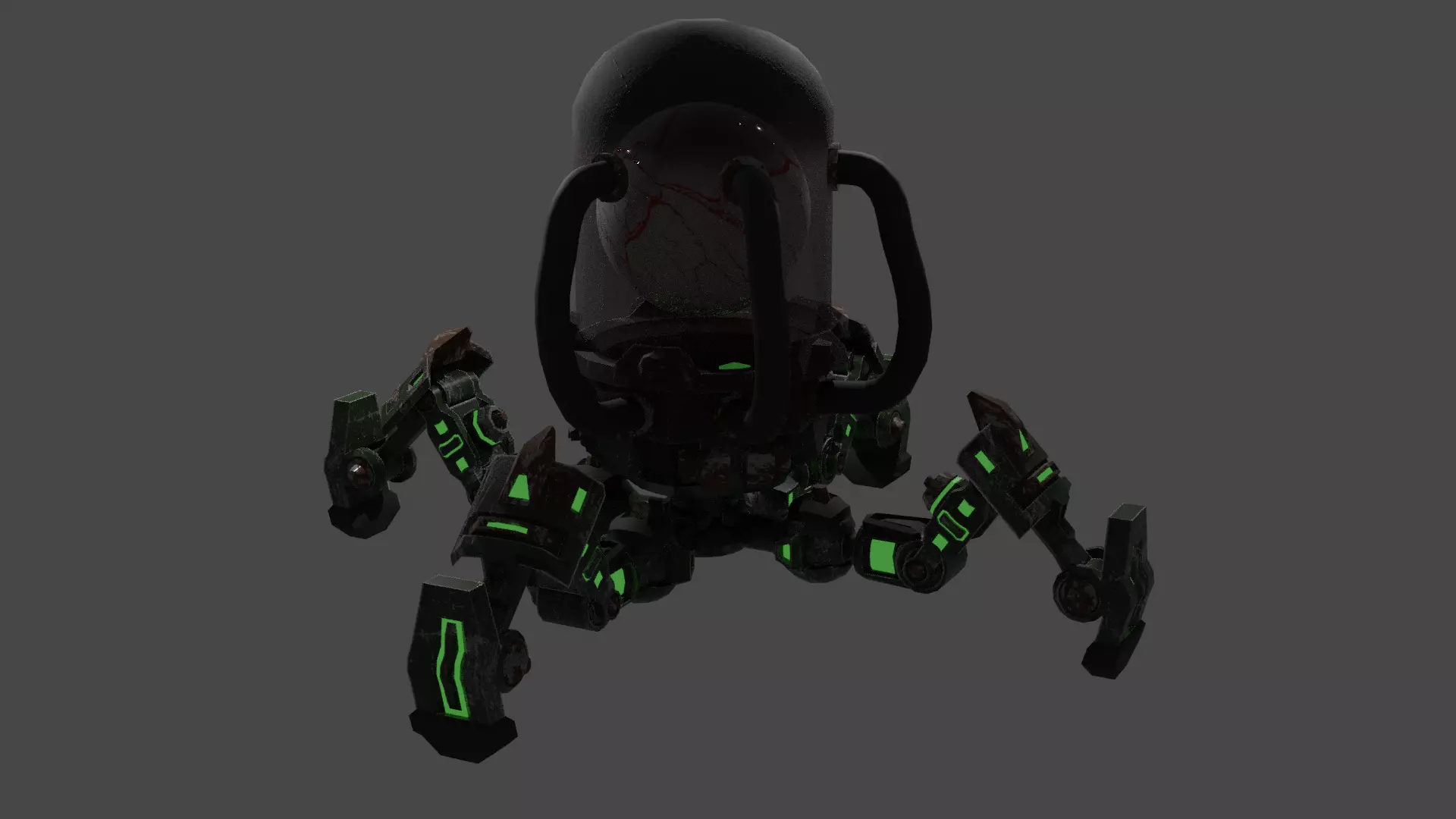 eye robot Low-poly 3D model_7