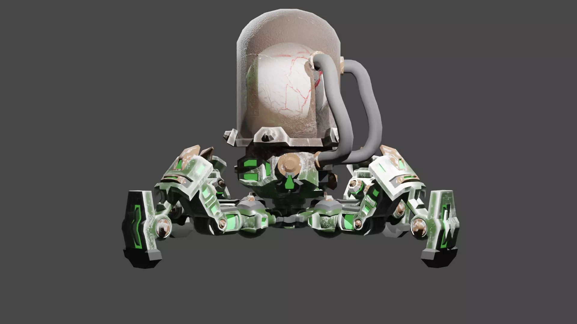 eye robot Low-poly 3D model_10